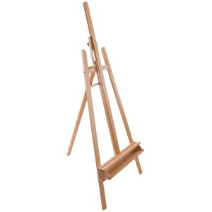64 to 89 Sunset Medium A-Frame Wood Easel. Lyre Style Studio Easel - Wooden Artists Floor Stand. Sturdy. Adjustable Height To 50 Canvas - Painting. Drawing. Sign Display