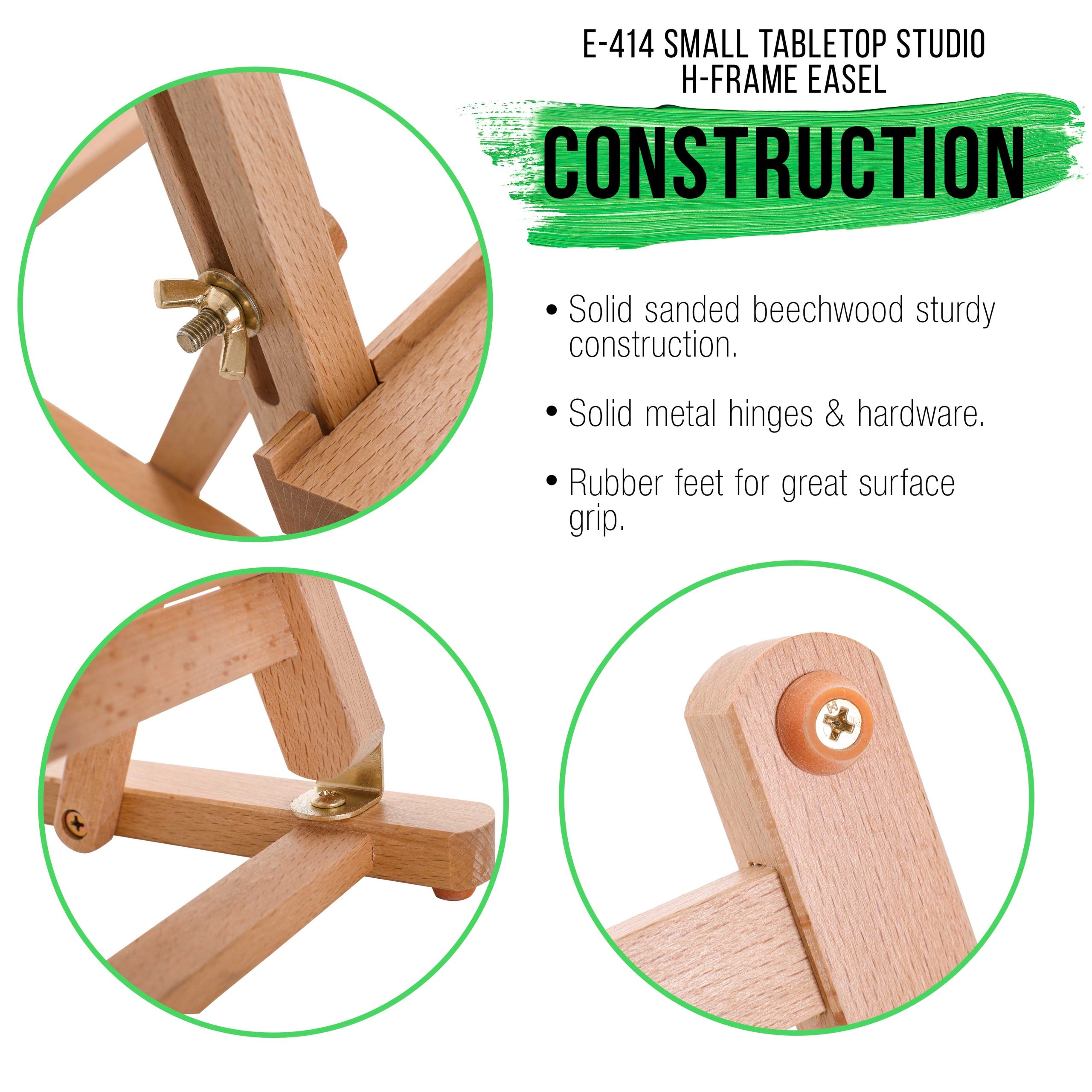 Small Wooden Studio H Frame Easel with Storage Tray - Holds Canvas up to 16 - Adjustable Beechwood Artist Easel for Painting. Art Display Stand. Paint Sketch - Image 5