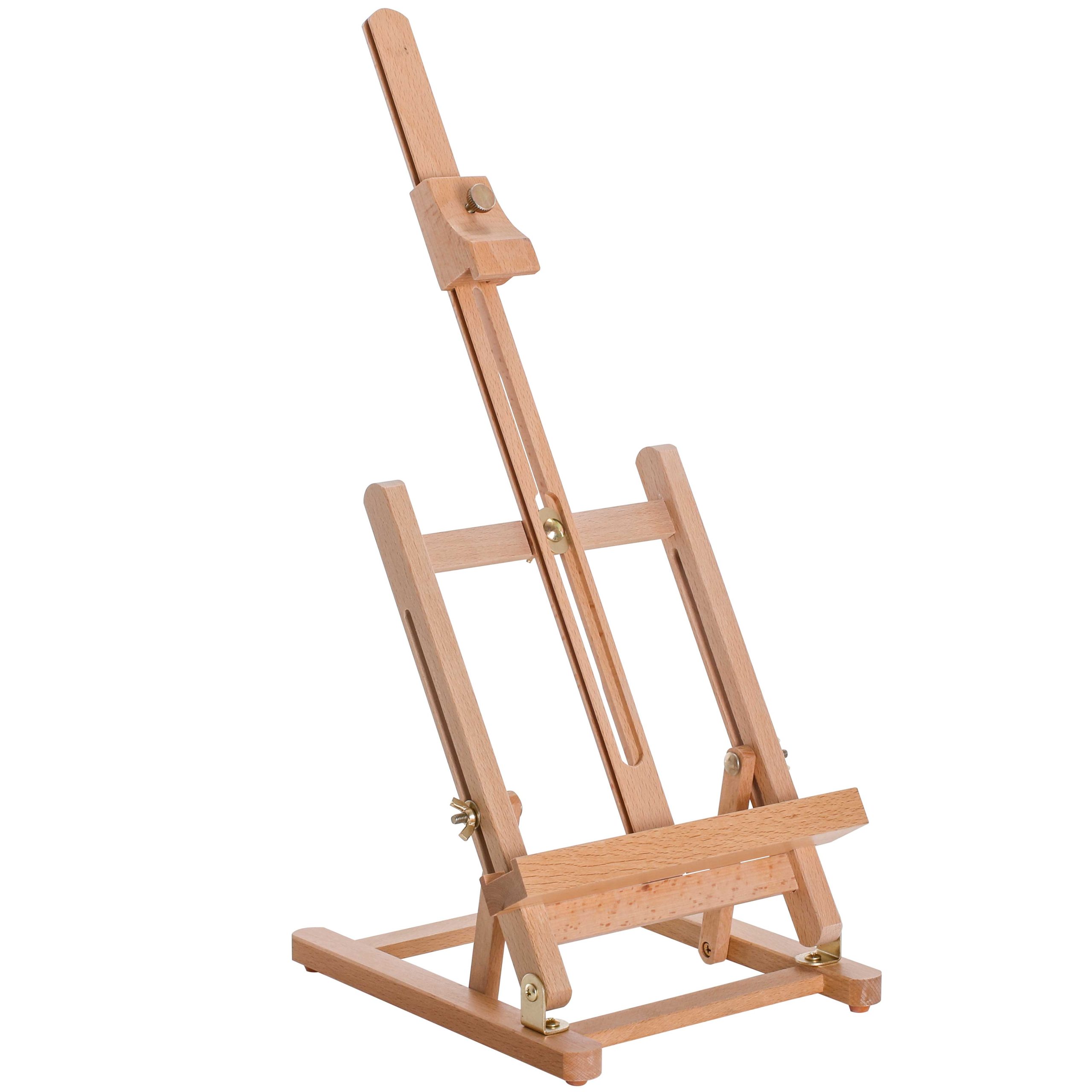 Small Wooden Studio H Frame Easel with Storage Tray - Holds Canvas up to 16 - Adjustable Beechwood Artist Easel for Painting. Art Display Stand. Paint Sketch