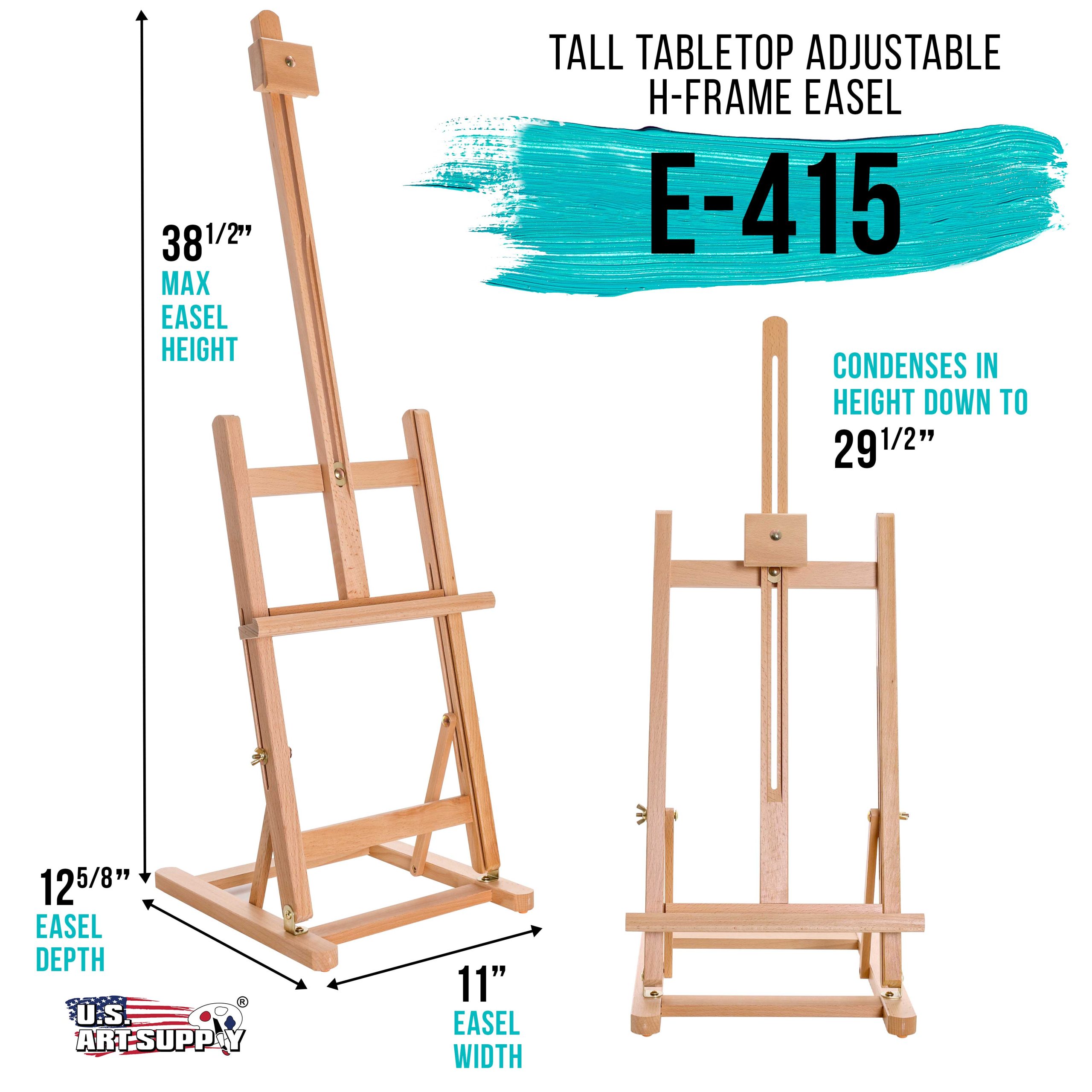 38 High Wooden H-Frame Studio Tabletop Easel for Painting - Adjustable Artist Table Top Easel. Holds Up to 22 Canvas - Small Portable Display Easel. Paint Canvas Stand - Image 2