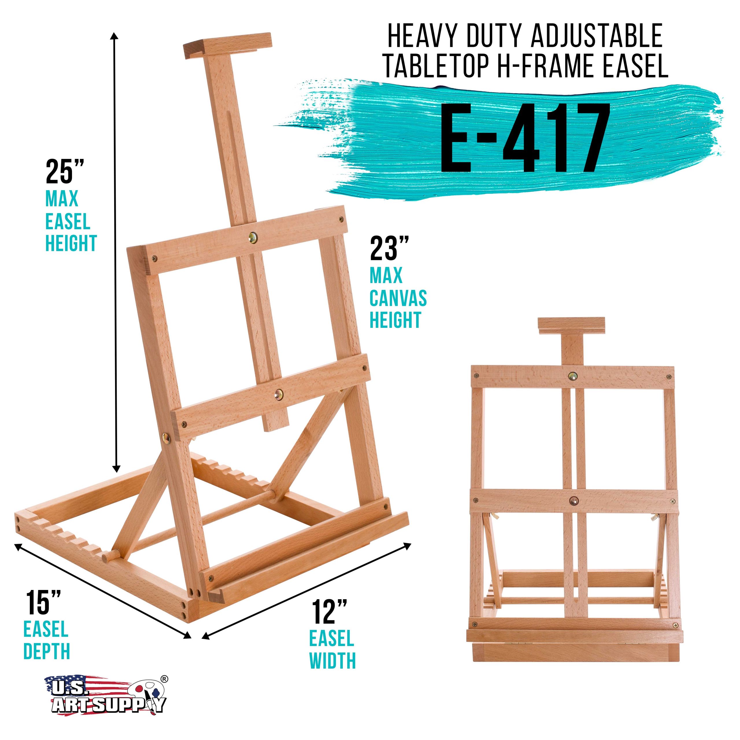 Venice Heavy Duty H-Frame Tabletop Easel - Artist Studio Desktop Drawing Table. Portable Drafting Table. Adjustable Art Board. Tabletop Easel for Painting. Holds Up to 23 Canvas - Image 2