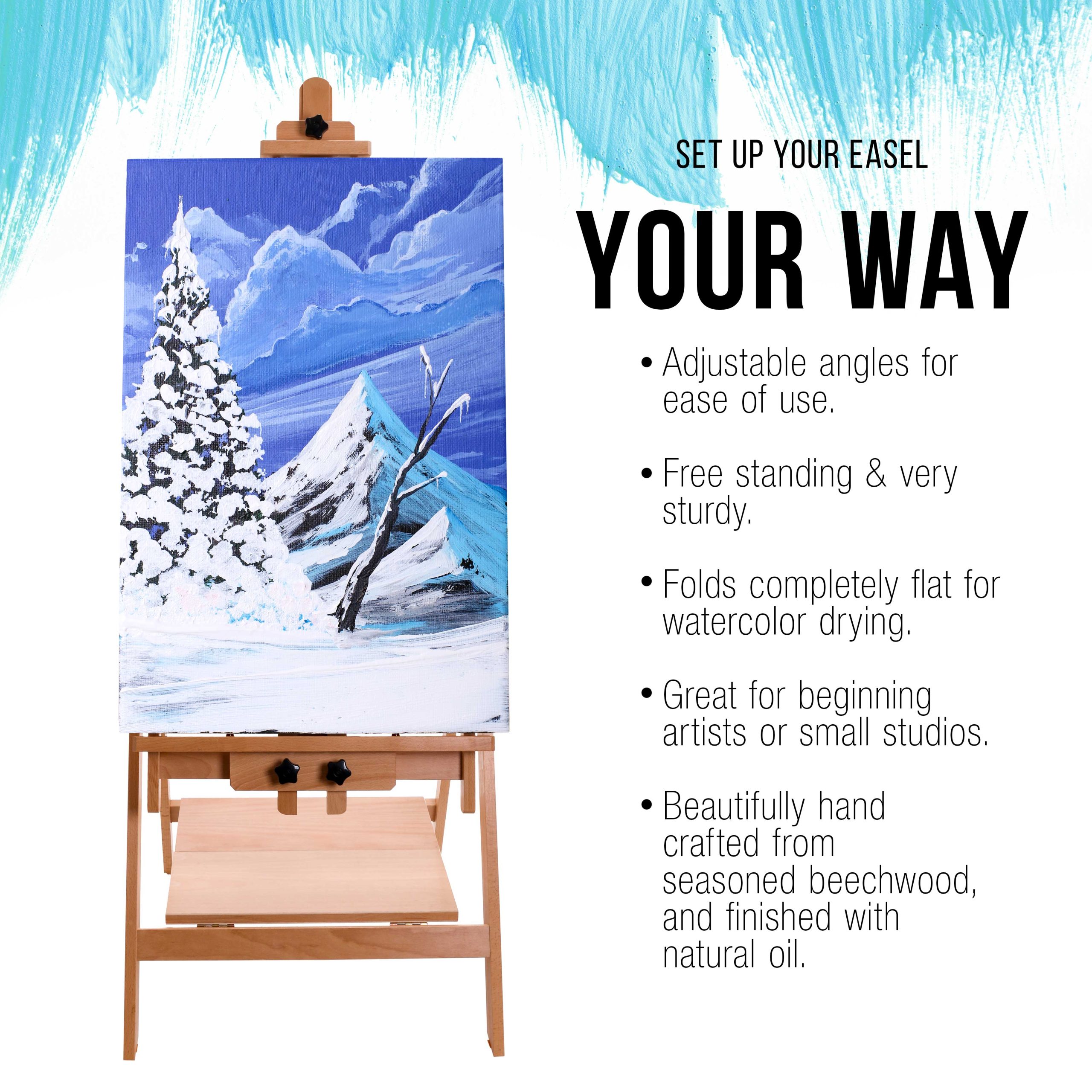 Large Adjustable H-Frame Multi-Purpose Studio Artist Easel - 88 High. Holds 59 Canvas - Sturdy Wooden Floor Painting Holder. Display Stand. designed as Painting Easel for Adults - Image 4
