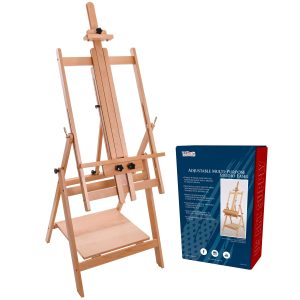 Large Adjustable H-Frame Multi-Purpose Studio Artist Easel - 88 High. Holds 59 Canvas - Sturdy Wooden Floor Painting Holder. Display Stand. designed as Painting Easel for Adults