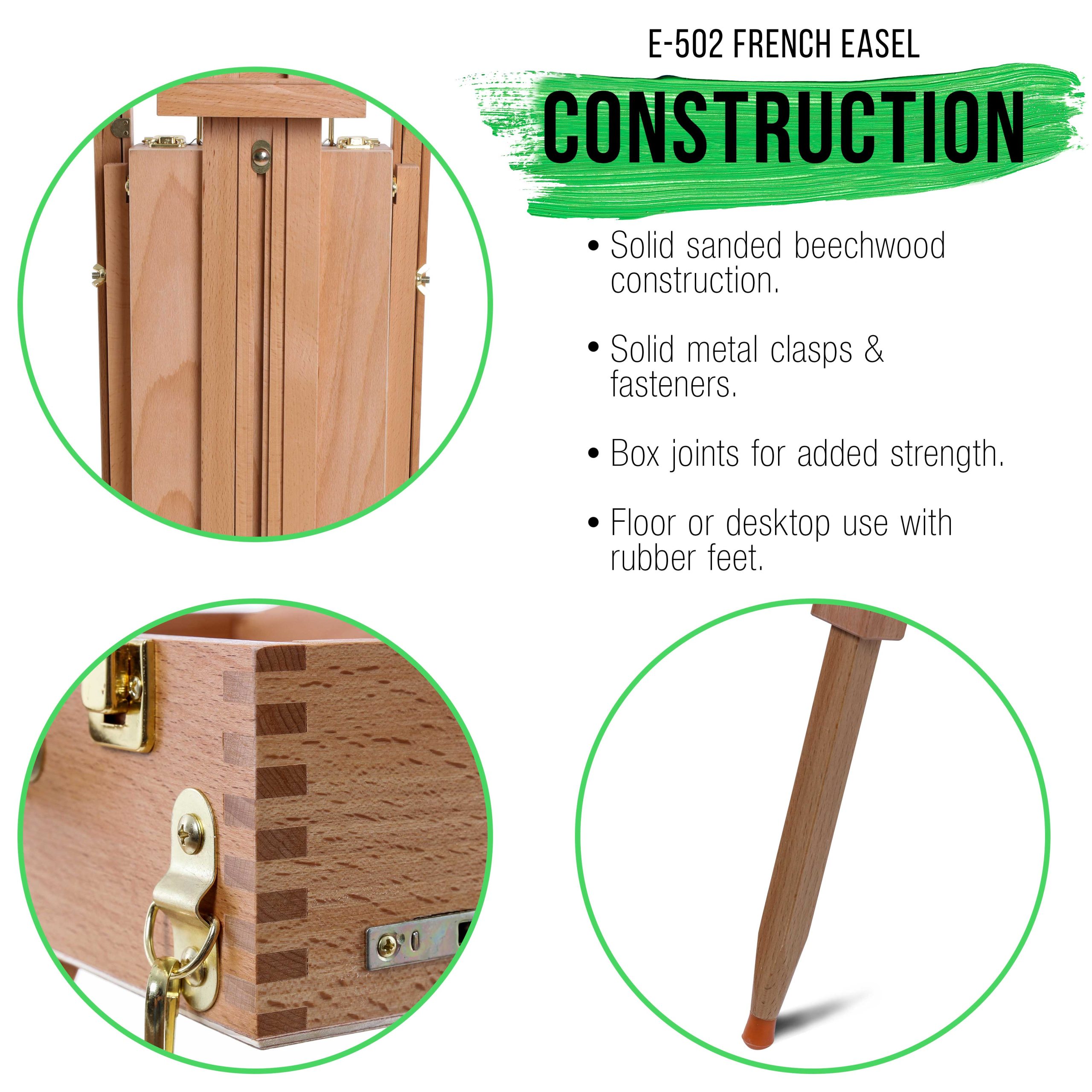Coronado Small Wooden French Style Field & Studio Sketchbox Easel - Art Easel for Adults. Drawer. Palette - Adjustable Wood Tripod Stand. Portable Artist Table For Painting. Sketching - Image 5
