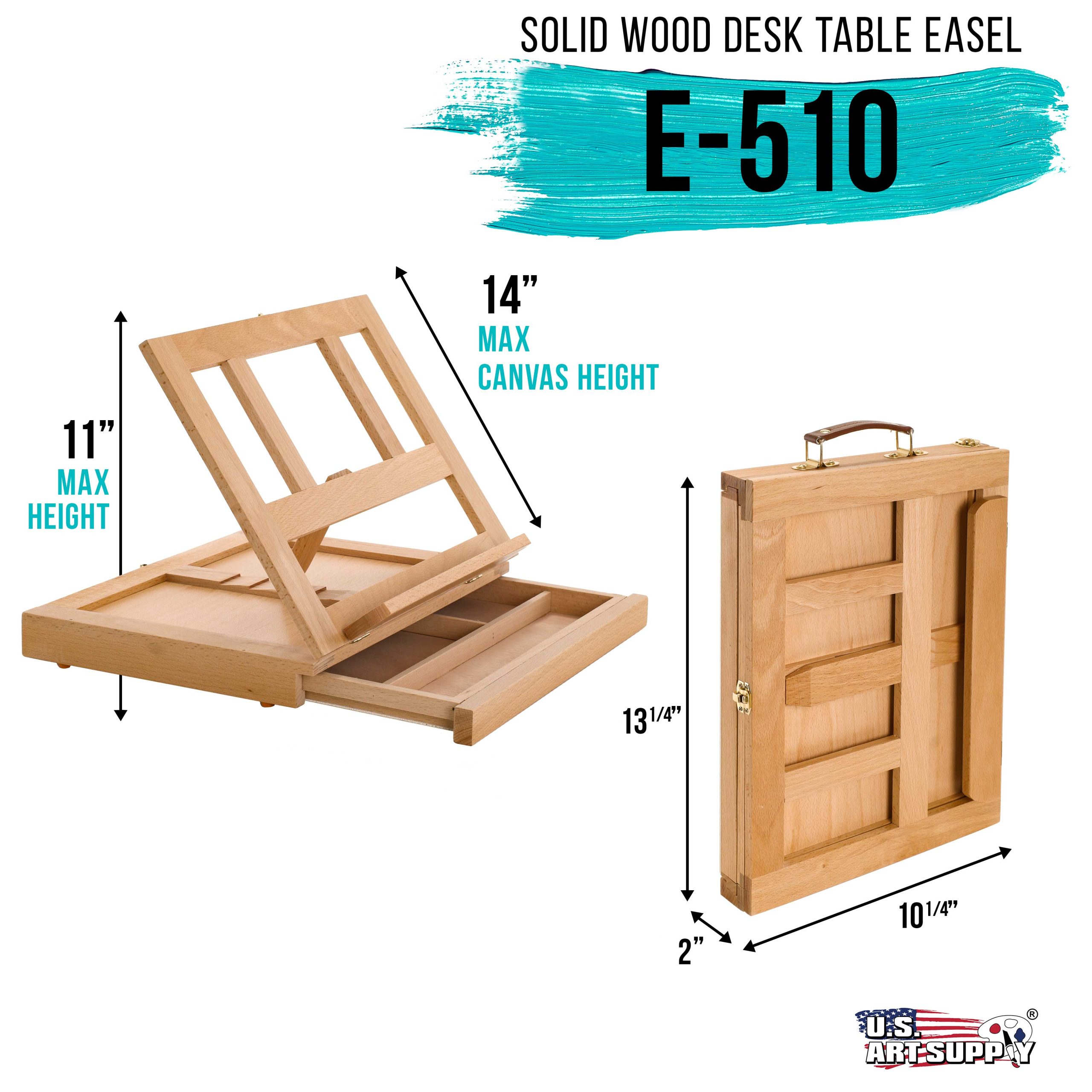 Solana Adjustable Wood Art Easel: Portable Beechwood Tabletop Easel with Storage Drawer & Palette for Painting & Drawing. Artist Desktop - Image 2