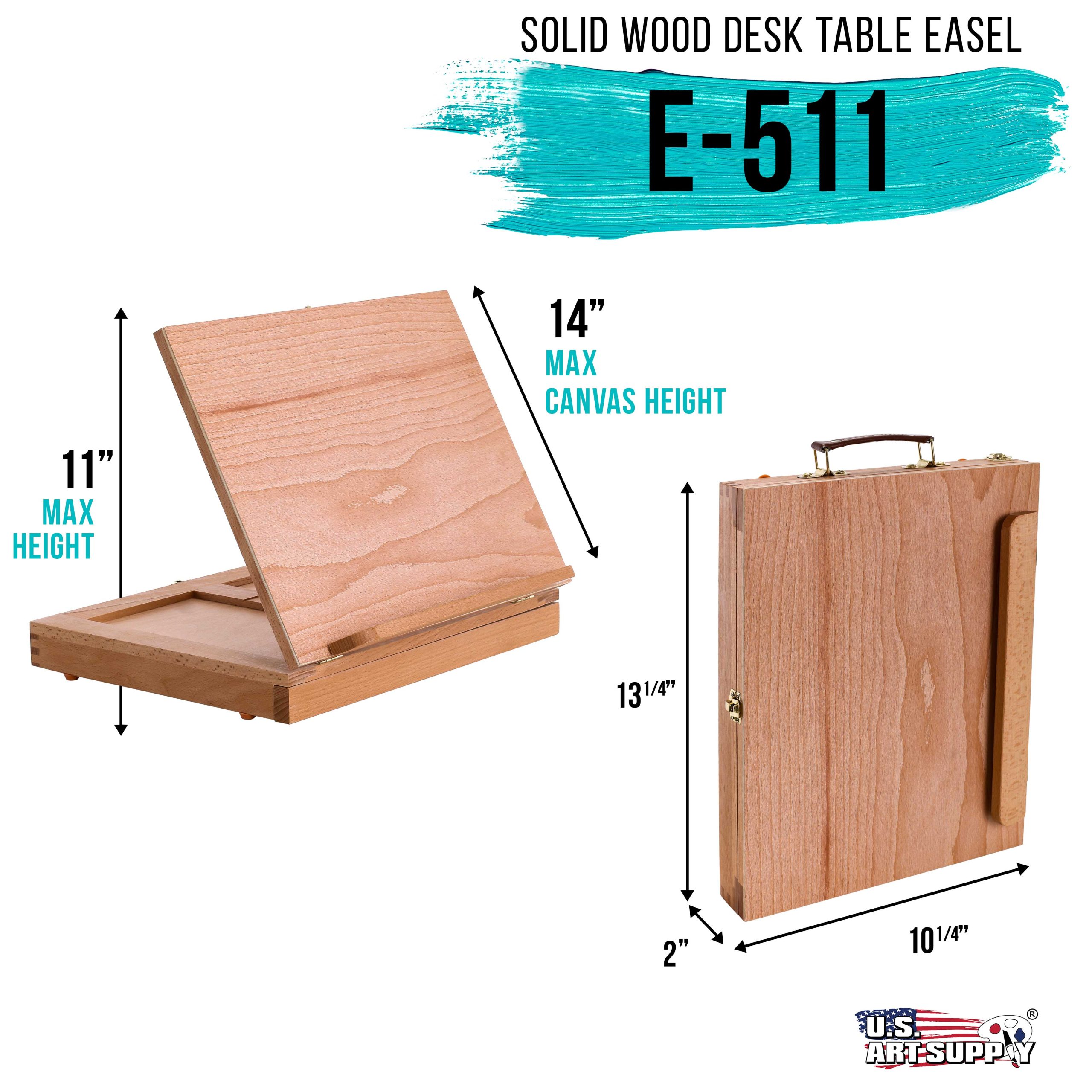 Solid Solana Adjustable Wood Art Easel: Portable Beechwood Tabletop Easel with Storage Drawer & Palette for Painting & Drawing. Artist Desktop - Image 2
