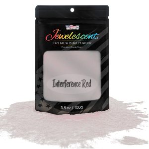 Jewelescent Mica Pearl Pigment Powder. Interference Red 3.5 oz (100g) Pouch - Cosmetic Grade. Epoxy Resin Color Pigment. Mica Powder for Resin. Soap. Slime. Candle Dye. Art. Crafts