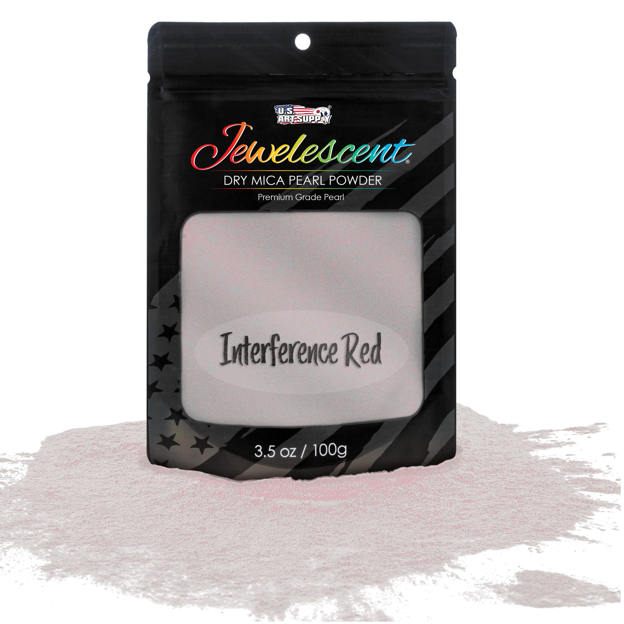 Jewelescent Mica Pearl Pigment Powder. Interference Red 3.5 oz (100g) Pouch - Cosmetic Grade. Epoxy Resin Color Pigment. Mica Powder for Resin. Soap. Slime. Candle Dye. Art. Crafts