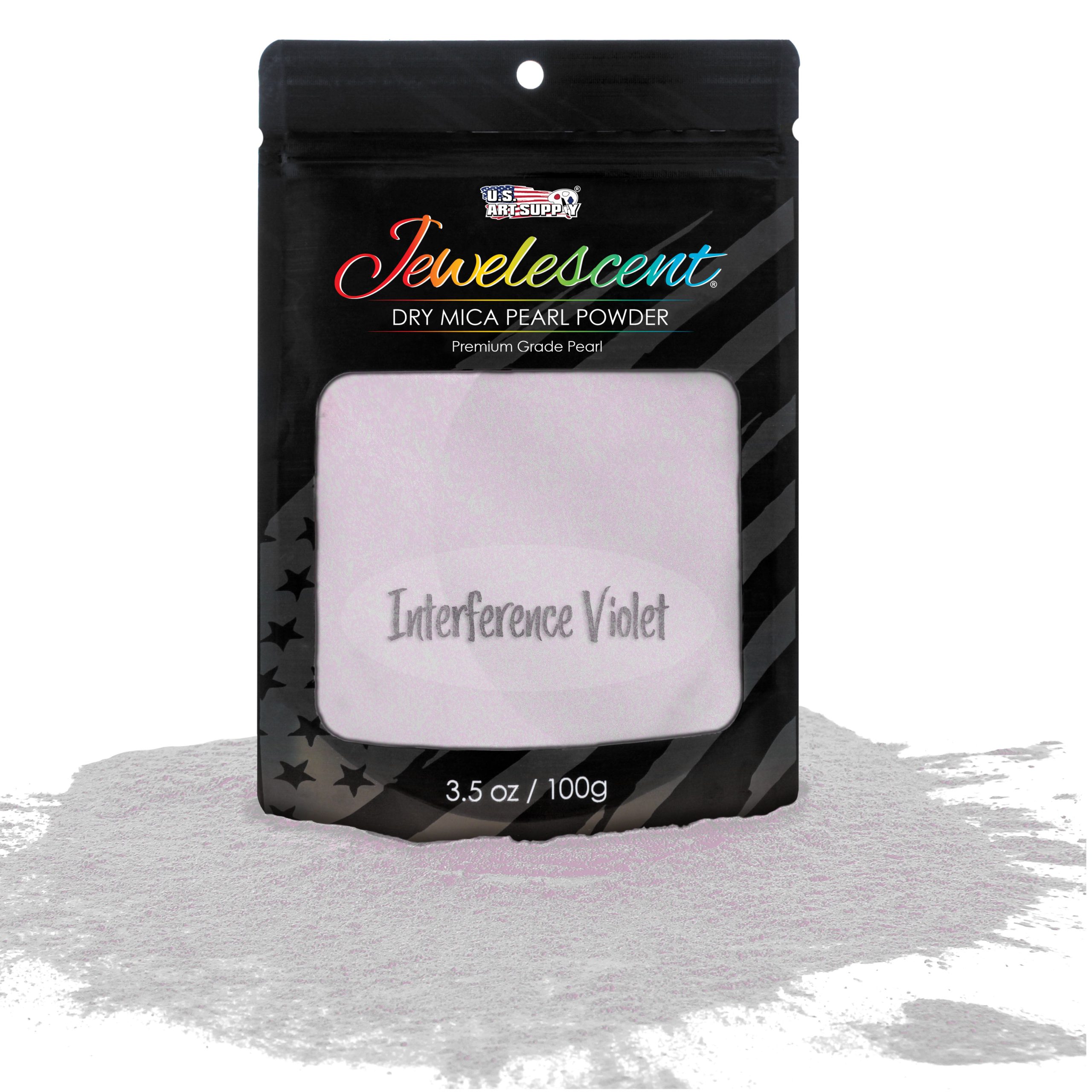 Jewelescent Mica Pearl Pigment Powder. Interference Violet 3.5 oz (100g) Pouch - Cosmetic Grade. Epoxy Resin Color Pigment. Mica Powder for Resin. Soap. Slime. Candle Dye. Art. Crafts