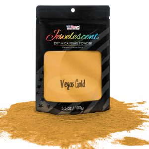 Jewelescent Mica Pearl Pigment Powder. Interference Gold 3.5 oz (100g) Pouch - Cosmetic Grade. Epoxy Resin Color Pigment. Mica Powder for Resin. Soap. Slime. Candle Dye. Art. Crafts