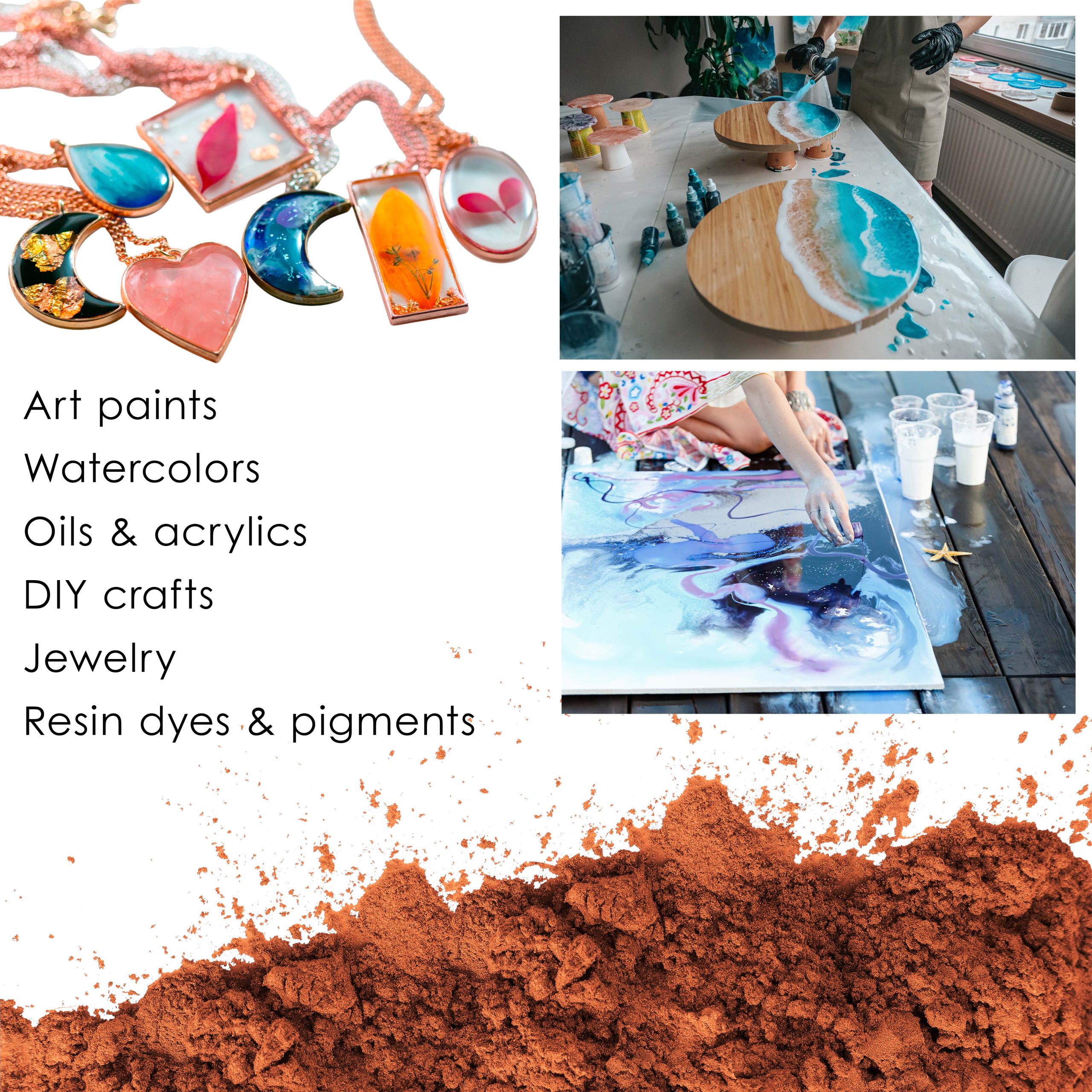 Jewelescent Mica Pearl Pigment Powder. Interference Copper 3.5 oz (100g) Pouch - Cosmetic Grade. Epoxy Resin Color Pigment. Mica Powder for Resin. Soap. Slime. Candle Dye. Art. Crafts - Image 6