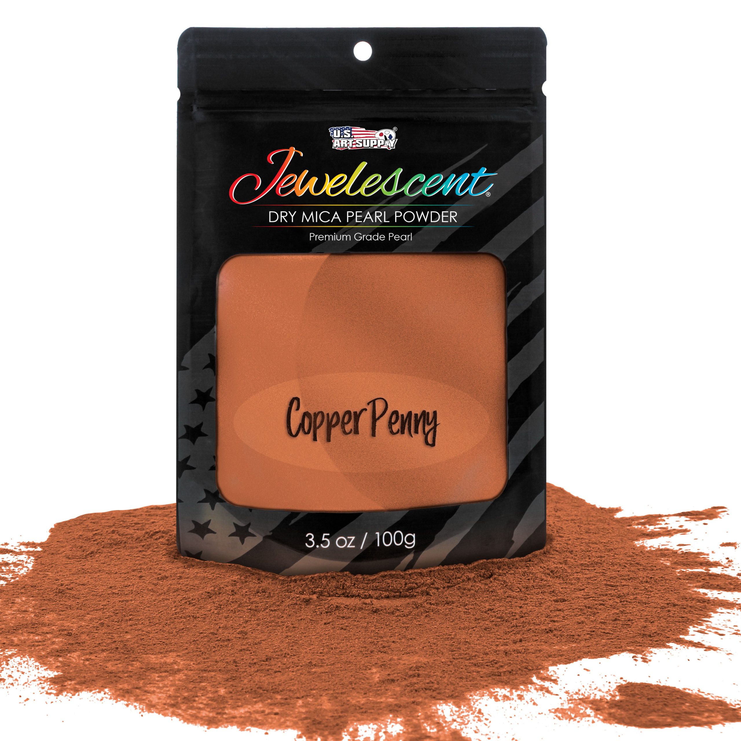 Jewelescent Mica Pearl Pigment Powder. Interference Copper 3.5 oz (100g) Pouch - Cosmetic Grade. Epoxy Resin Color Pigment. Mica Powder for Resin. Soap. Slime. Candle Dye. Art. Crafts