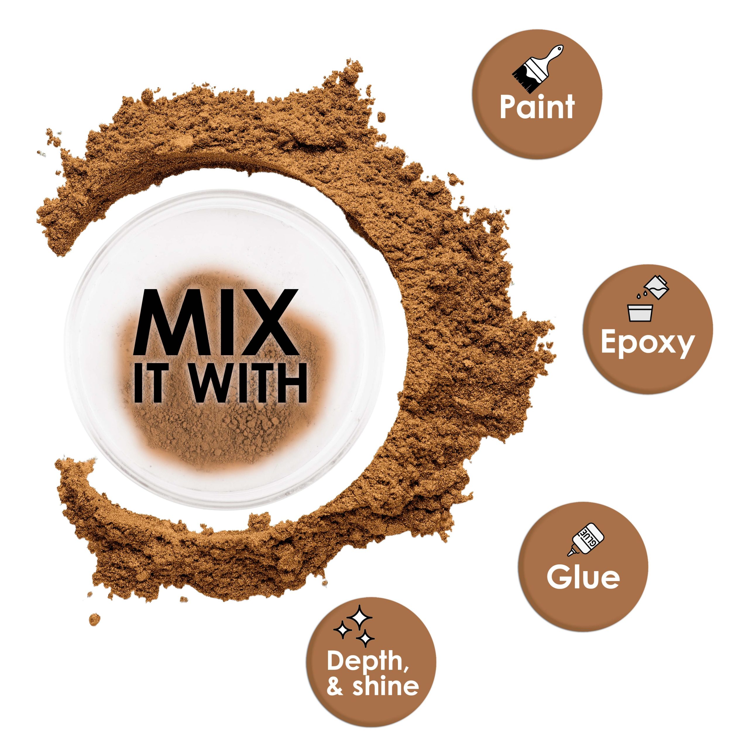 Jewelescent Mica Pearl Pigment Powder. Interference Coffee Brown 3.5 oz (100g) Pouch - Cosmetic Grade. Epoxy Resin Color Pigment. Mica Powder for Resin. Soap. Slime. Candle Dye. Art - Image 3
