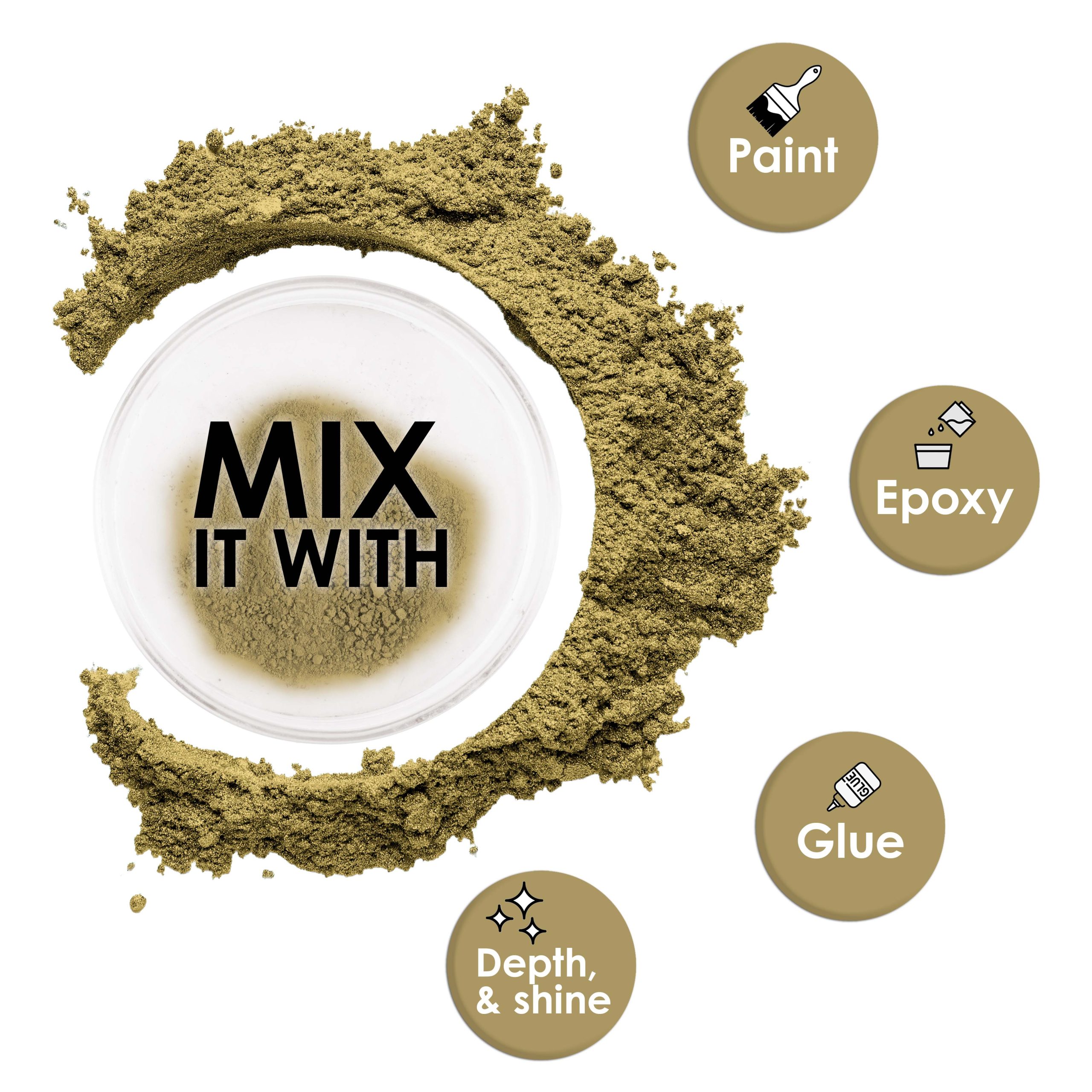 Jewelescent Mica Pearl Pigment Powder. Olive Gold 3.5 oz (100g) Pouch - Cosmetic Grade. Epoxy Resin Color Pigment. Mica Powder for Resin. Soap. Slime. Candle Dye. Art - Image 3