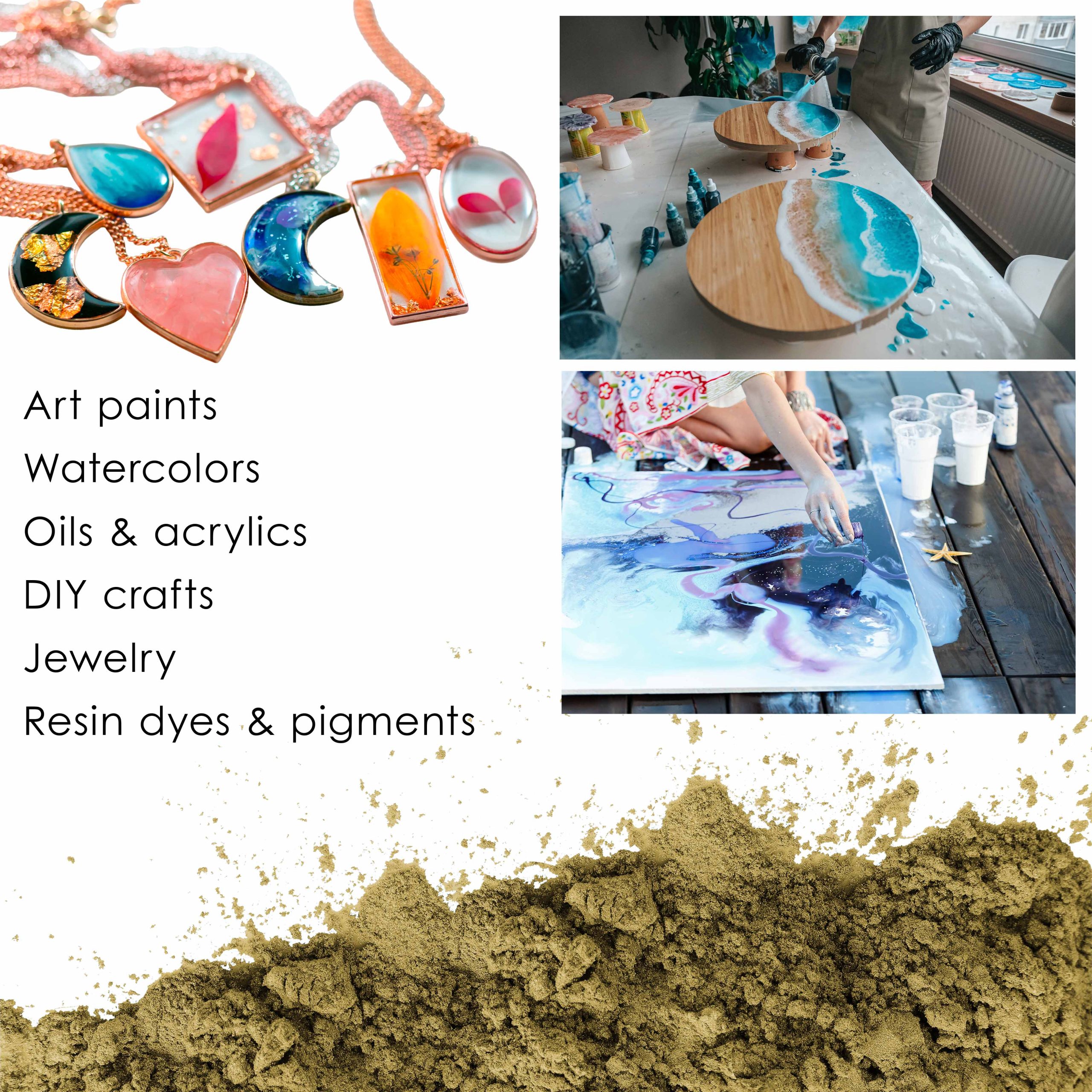 Jewelescent Mica Pearl Pigment Powder. Olive Gold 3.5 oz (100g) Pouch - Cosmetic Grade. Epoxy Resin Color Pigment. Mica Powder for Resin. Soap. Slime. Candle Dye. Art - Image 6