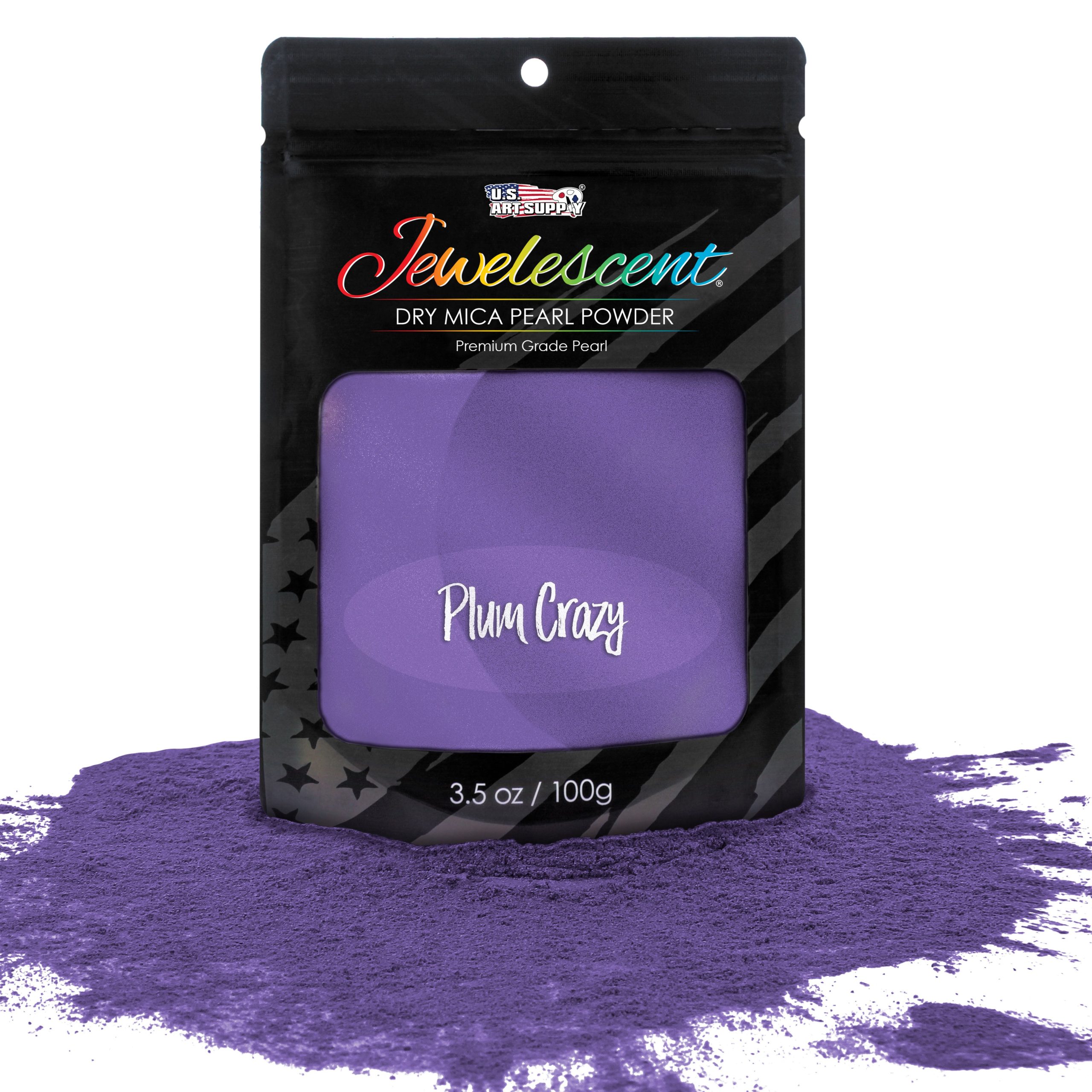 Jewelescent Mica Pearl Pigment Powder. Plum Crazy 3.5 oz (100g) Pouch - Cosmetic Grade. Epoxy Resin Color Pigment. Mica Powder for Resin. Soap. Slime. Candle Dye. Art. Crafts
