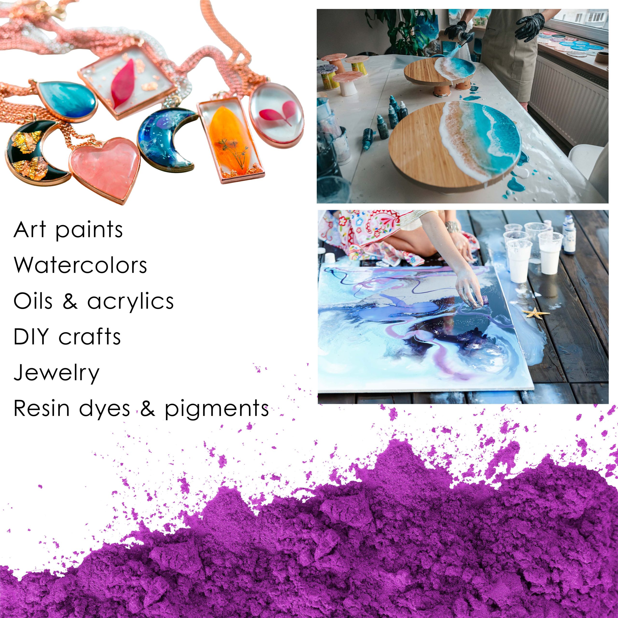 Jewelescent Mica Pearl Pigment Powder. Magenta 3.5 oz (100g) Pouch - Cosmetic Grade. Epoxy Resin Color Pigment. Mica Powder for Resin. Soap. Slime. Candle Dye. Art. Crafts - Image 6