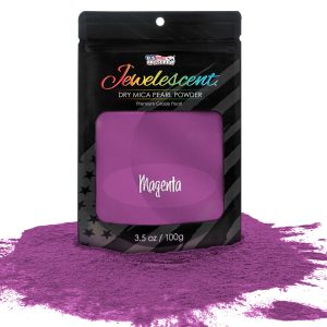 Jewelescent Mica Pearl Pigment Powder. Magenta 3.5 oz (100g) Pouch - Cosmetic Grade. Epoxy Resin Color Pigment. Mica Powder for Resin. Soap. Slime. Candle Dye. Art. Crafts