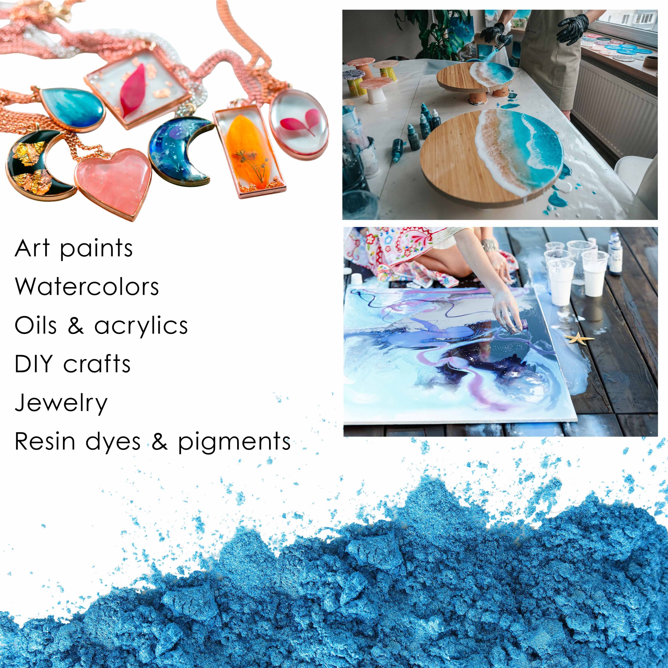 Jewelescent Mica Pearl Pigment Powder. Hawaiian Blue 3.5 oz (100g) Pouch - Cosmetic Grade. Epoxy Resin Color Pigment. Mica Powder for Resin. Soap. Slime. Candle Dye. Art. Crafts - Image 6