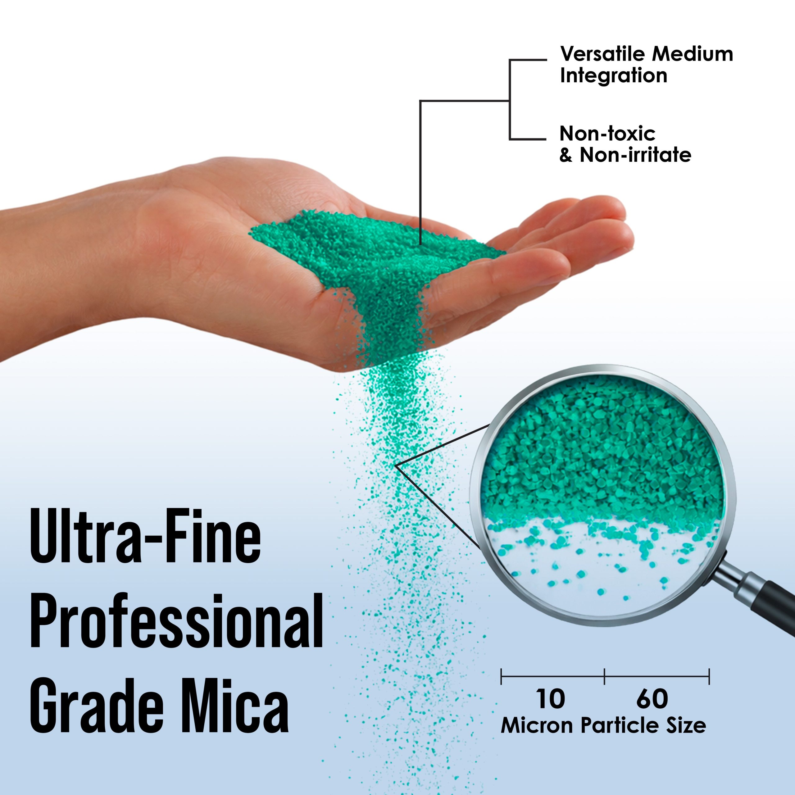 Jewelescent Mica Pearl Pigment Powder. Aqua 3.5 oz (100g) Pouch - Cosmetic Grade. Epoxy Resin Color Pigment. Mica Powder for Resin. Soap. Slime. Candle Dye. Art. Crafts - Image 2
