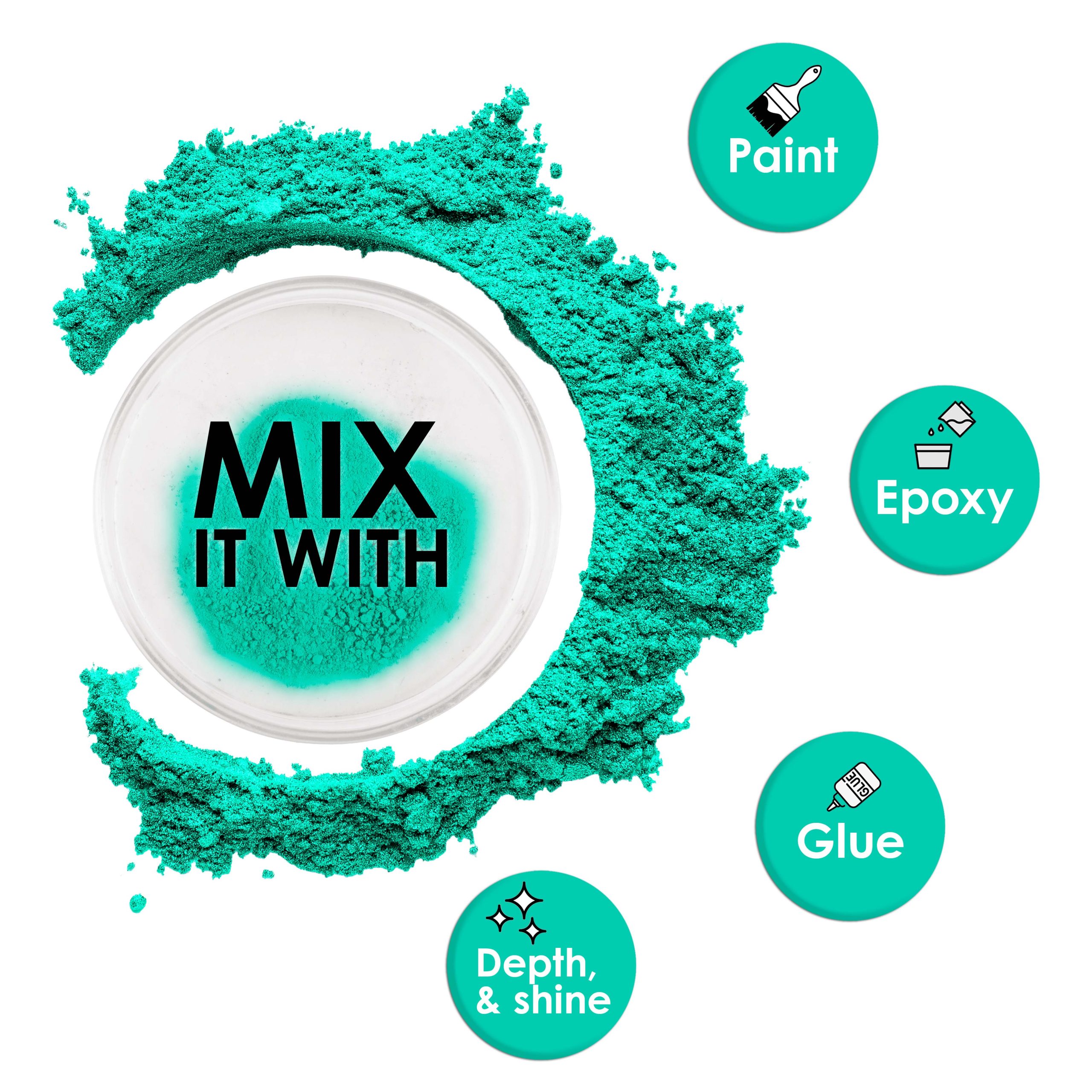 Jewelescent Mica Pearl Pigment Powder. Aqua 3.5 oz (100g) Pouch - Cosmetic Grade. Epoxy Resin Color Pigment. Mica Powder for Resin. Soap. Slime. Candle Dye. Art. Crafts - Image 3