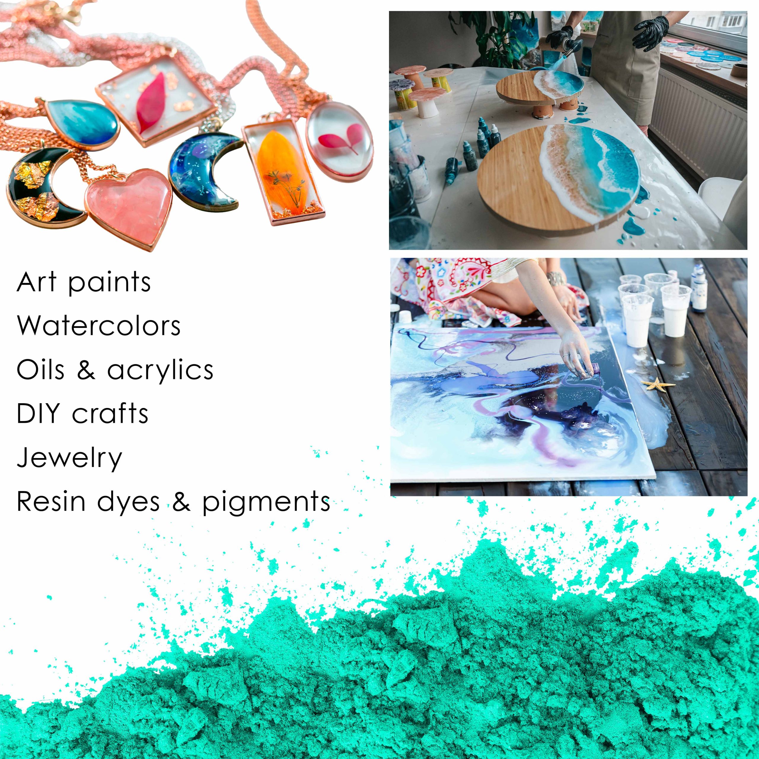 Jewelescent Mica Pearl Pigment Powder. Aqua 3.5 oz (100g) Pouch - Cosmetic Grade. Epoxy Resin Color Pigment. Mica Powder for Resin. Soap. Slime. Candle Dye. Art. Crafts - Image 6