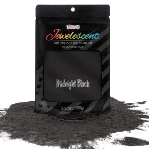 Jewelescent Mica Pearl Pigment Powder. Midnight Black 3.5 oz (100g) Pouch - Cosmetic Grade. Epoxy Resin Color Pigment. Mica Powder for Resin. Soap. Slime. Candle Dye. Art. Crafts