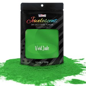 Jewelescent Mica Pearl Pigment Powder. Vivid Jade 3.5 oz (100g) Pouch - Cosmetic Grade. Epoxy Resin Color Pigment. Mica Powder for Resin. Soap. Slime. Candle Dye. Art. Crafts
