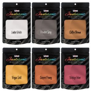 Jewelescent Mica Pearl Pigment Powder Kit. 6 Metal Tones Colors. 3.5 oz (100g) Pouches - Cosmetic Grade. Epoxy Resin Color Pigment. Mica Powder for Resin. Soap. Slime. Candle Dye. Art