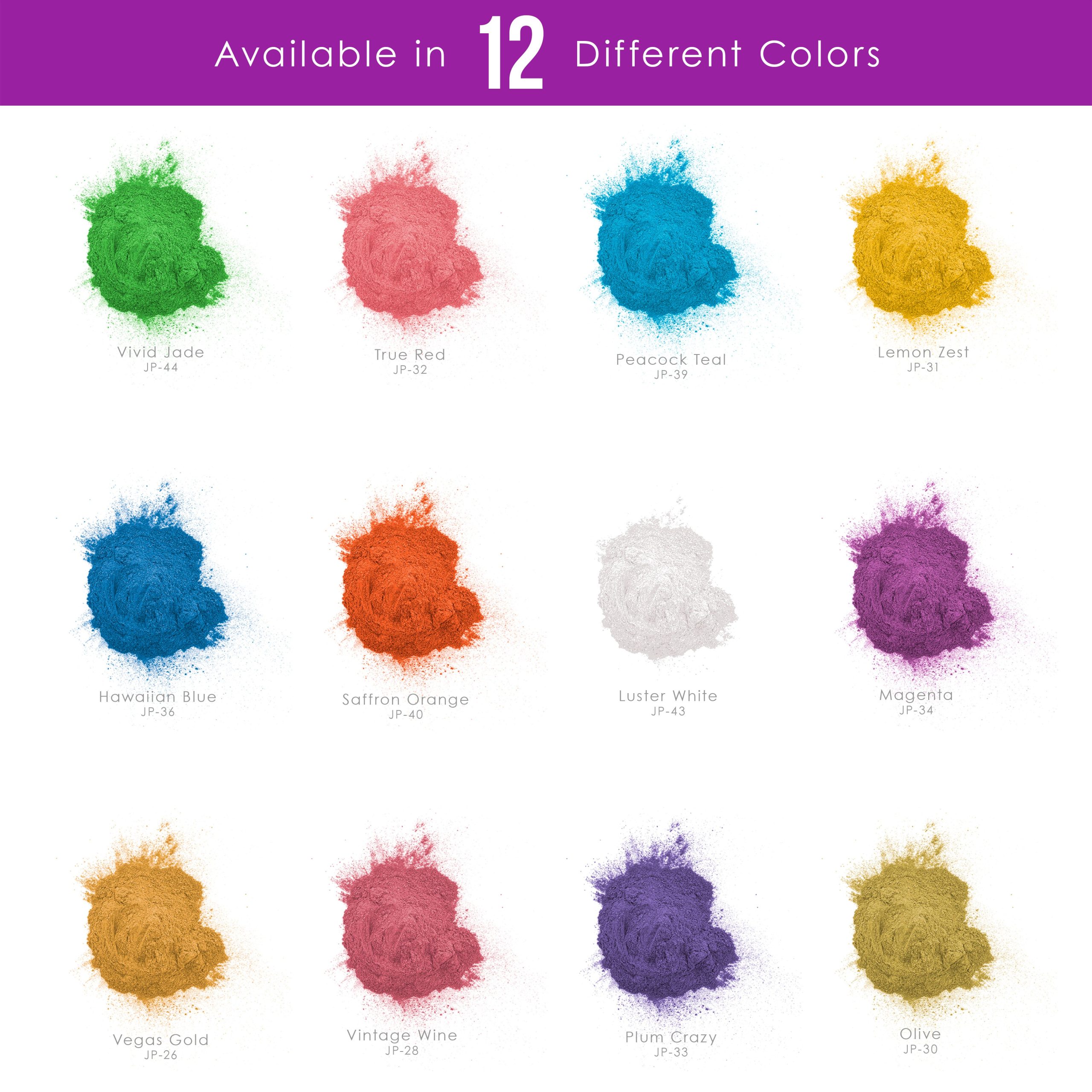 Jewelescent Mica Pearl Pigment Powder Kit. 12 Deluxe Colors. 3.5 oz (100g) Pouches - Cosmetic Grade. Epoxy Resin Color Pigment. Mica Powder for Resin. Soap. Slime. Candle Dye. Art - Image 4