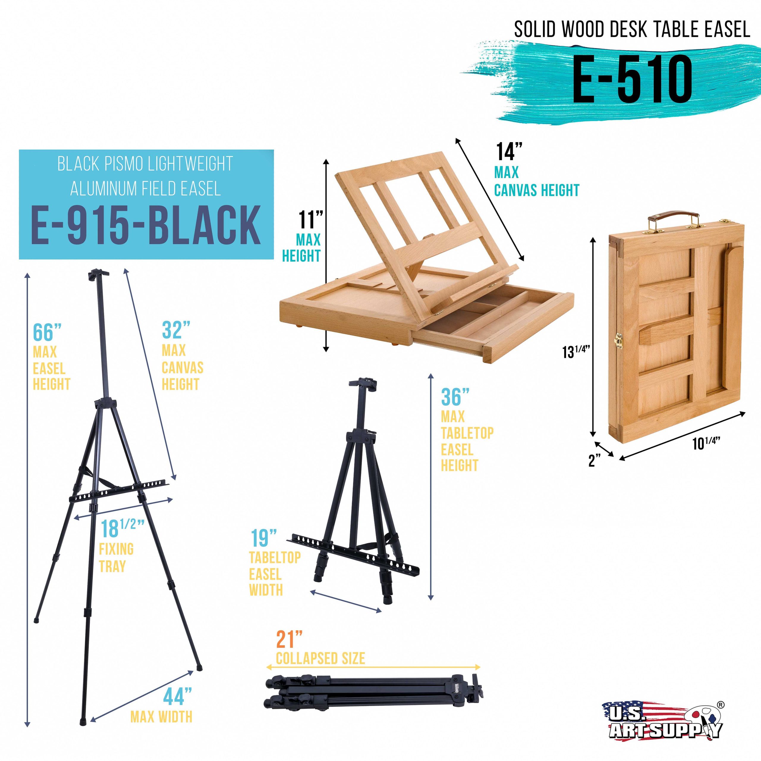 133-Piece Artist Painting Kit - Aluminum & Wood Easel. 24 Each (Acrylic. Oil. Watercolor Paints). 8 Canvases. 44 Brushes. 4 Paint & Sketch Pads - Painting Kits for Adults. Gift Set - Image 3