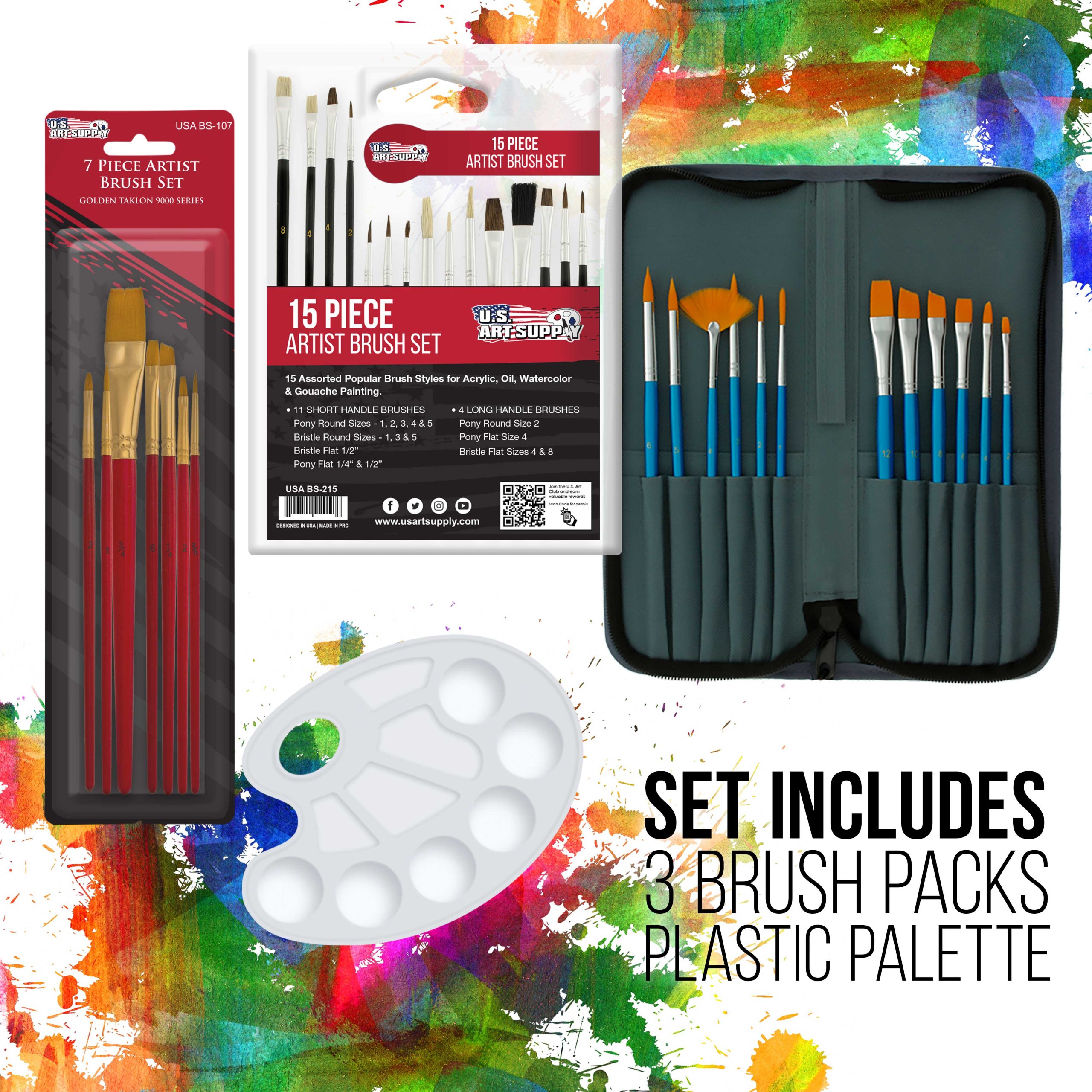 70-Piece Artist Watercolor Painting Set with Aluminum Field Easel. Wood Table Easel. 60 Watercolor Paint Colors. 34 Brushes 2 Canvases - Image 5