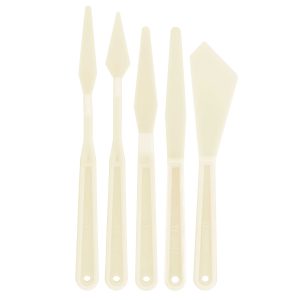 5-Piece Plastic Palette Knife Set for Acrylic Painting - Paint Spatula Tools for Oil. Canvas Art - Painting Knives for Mixing. Texturing - Pallet Knives for Art & Cake Decorating