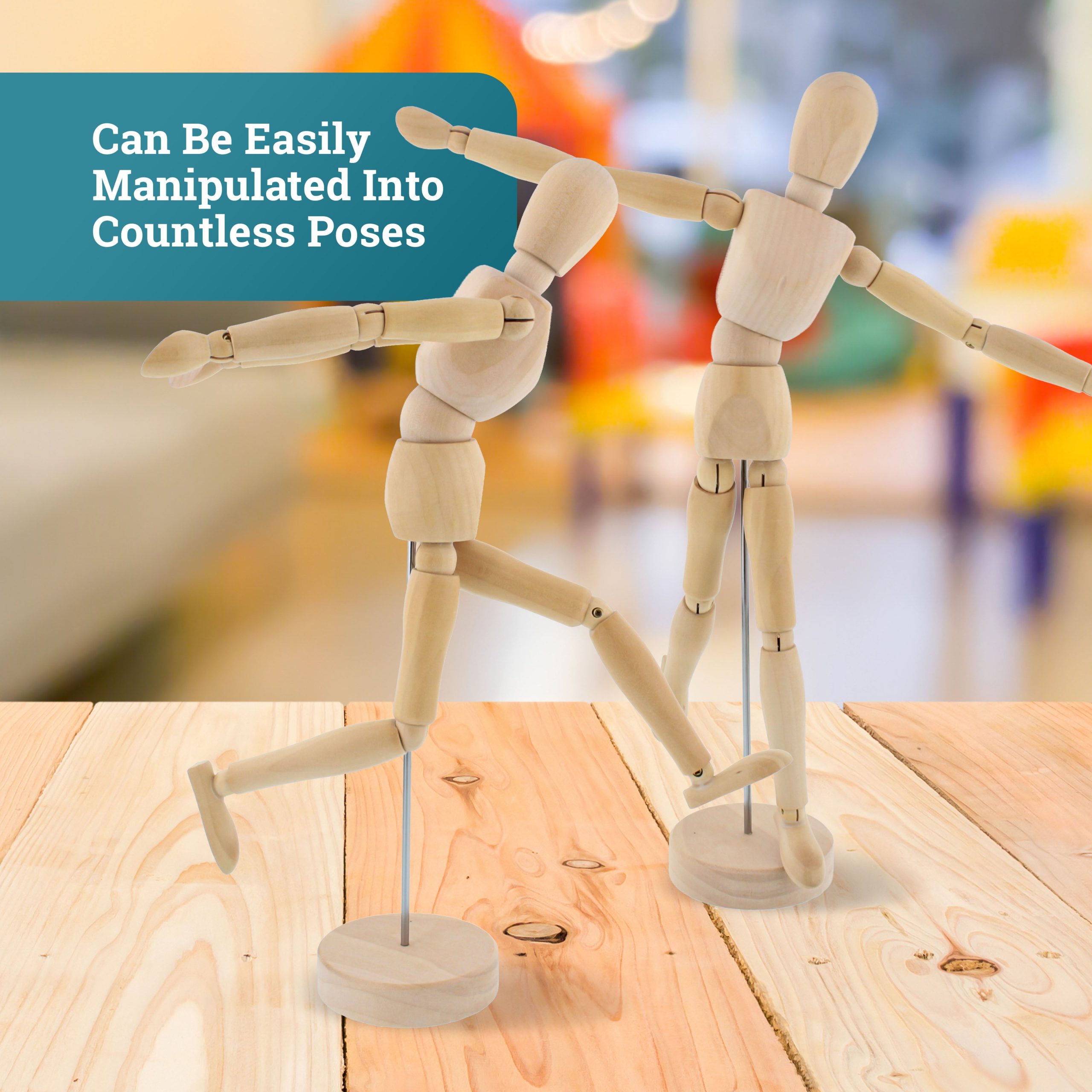 12 Wooden Male Manikin Posable Figure for Drawing - Articulated Mannequin with Base and Flexible Body for Drawing The Human Figure - Image 6