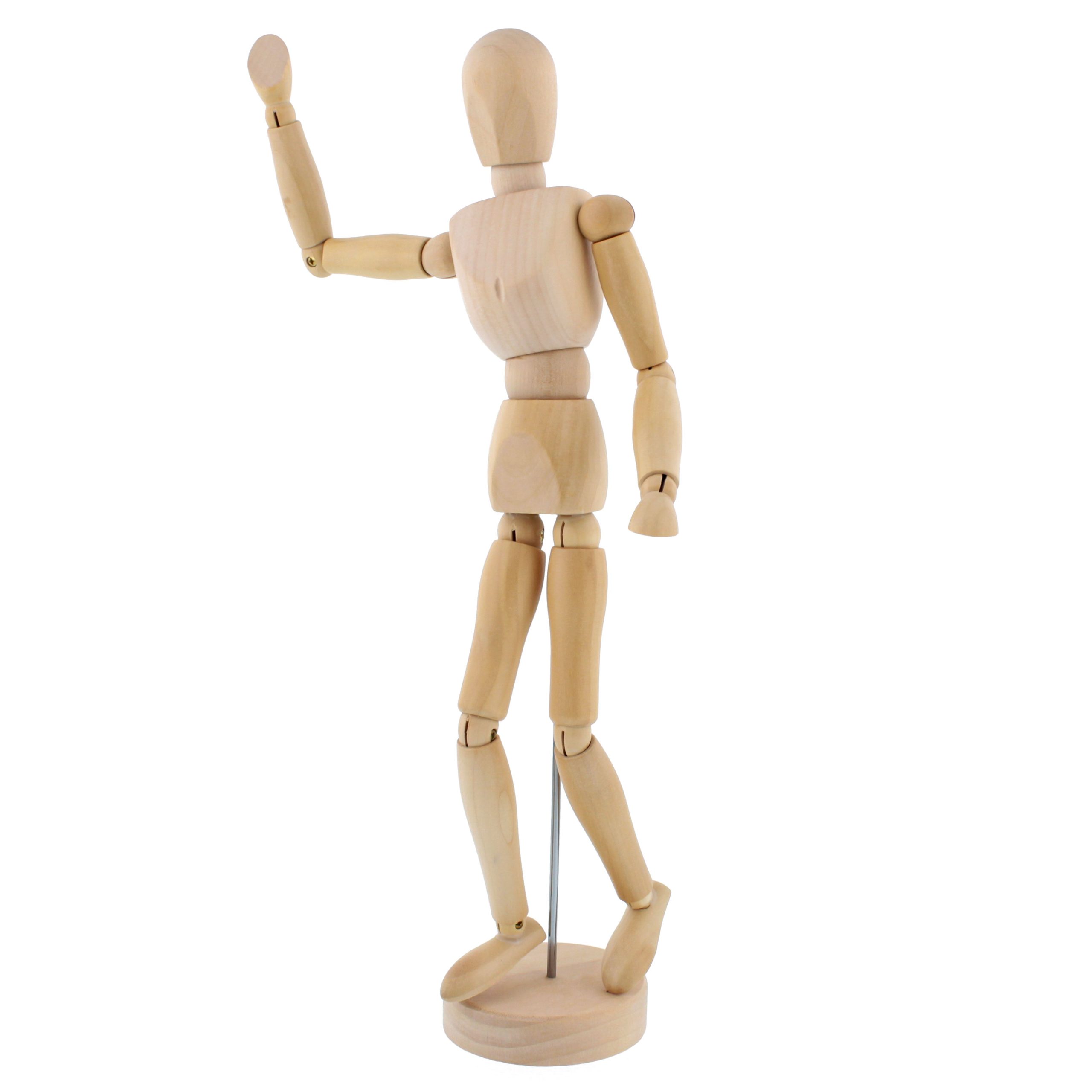 12 Wooden Male Manikin Posable Figure for Drawing - Articulated Mannequin with Base and Flexible Body for Drawing The Human Figure