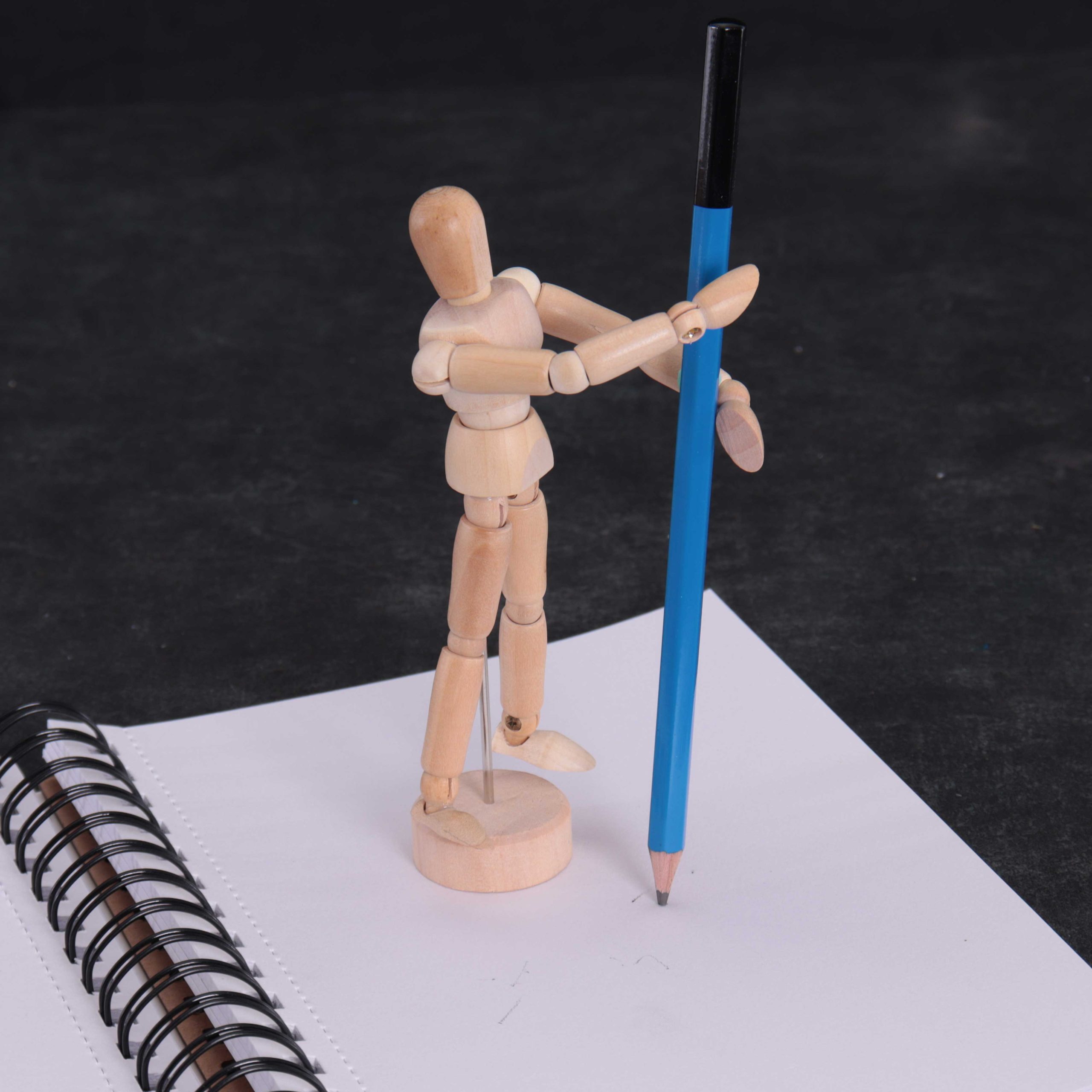 Wood Artist Drawing Manikin Articulated Mannequin with Base and Flexible Body - Perfect For Drawing the Human Figure (5 Male) - Image 6