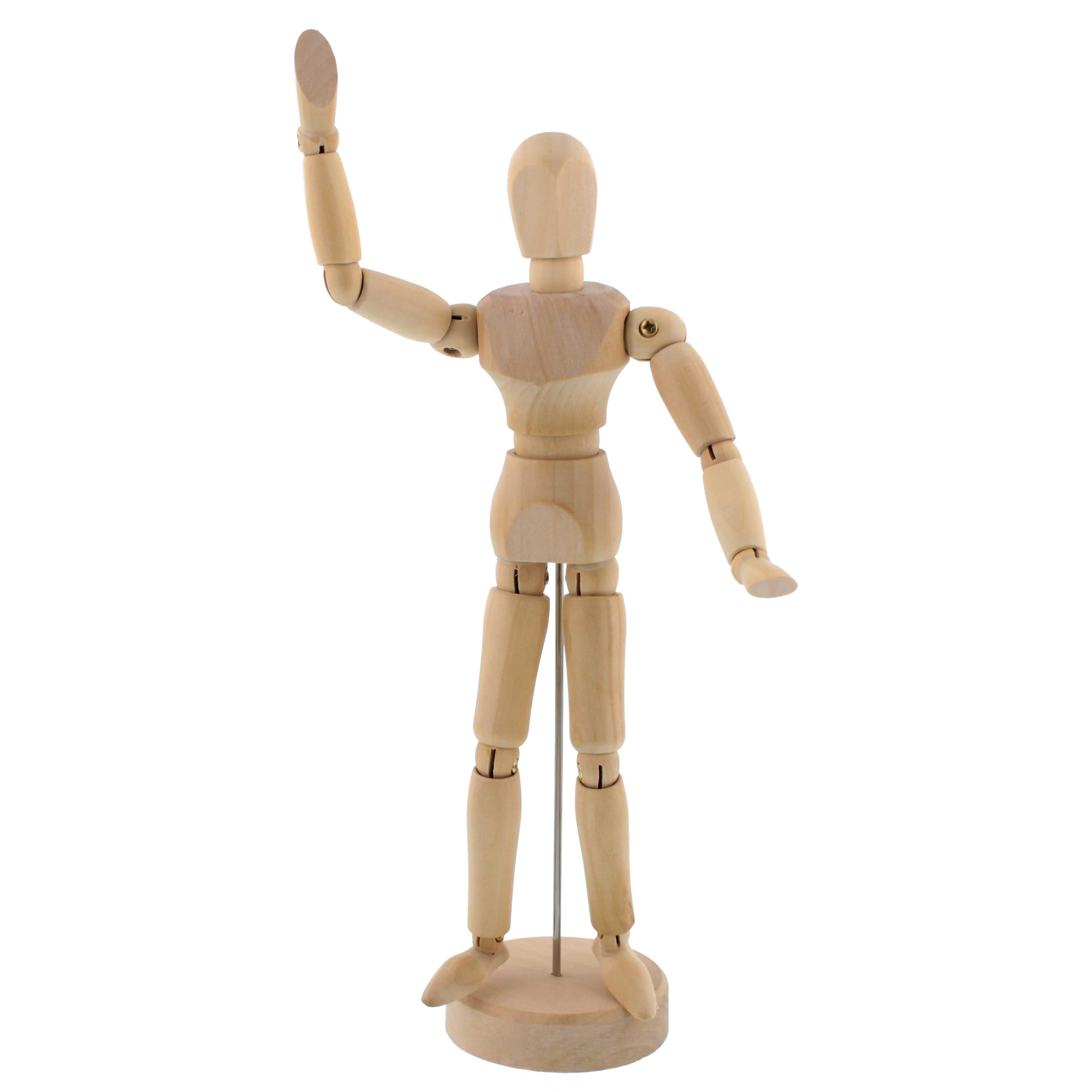 Wood Artist Drawing Manikin Articulated Mannequin with Base and Flexible Body - Perfect For Drawing the Human Figure (5 Male)