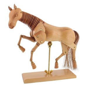 8 Wooden Horse Manikin Posable Figure for Drawing - Articulated Mannequin with Base and Flexible Body for Drawing The Equine Figure