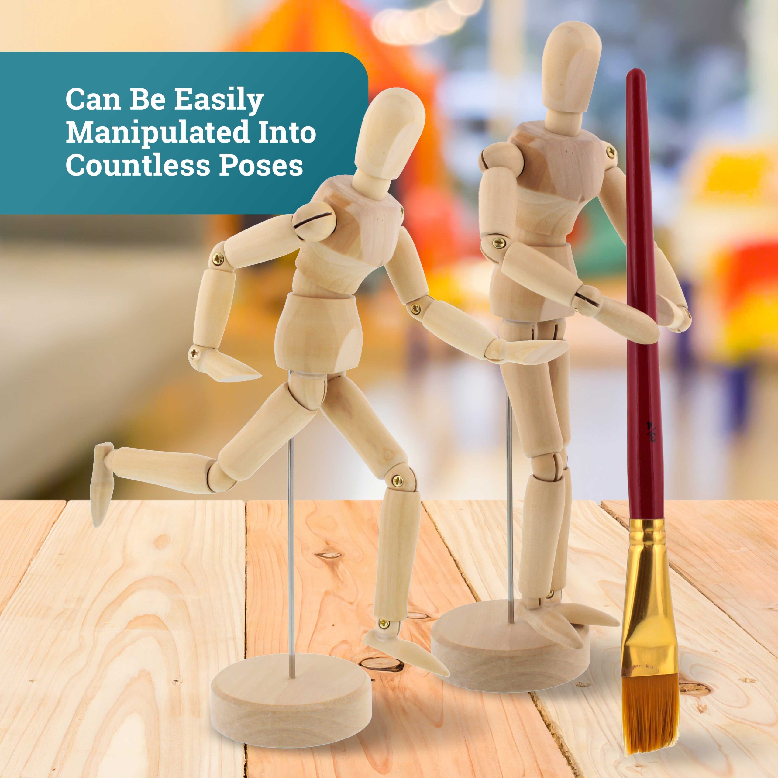 8 Wooden Male Manikin Posable Figure for Drawing - Articulated Mannequin with Base and Flexible Body for Drawing The Human Figure - Image 6