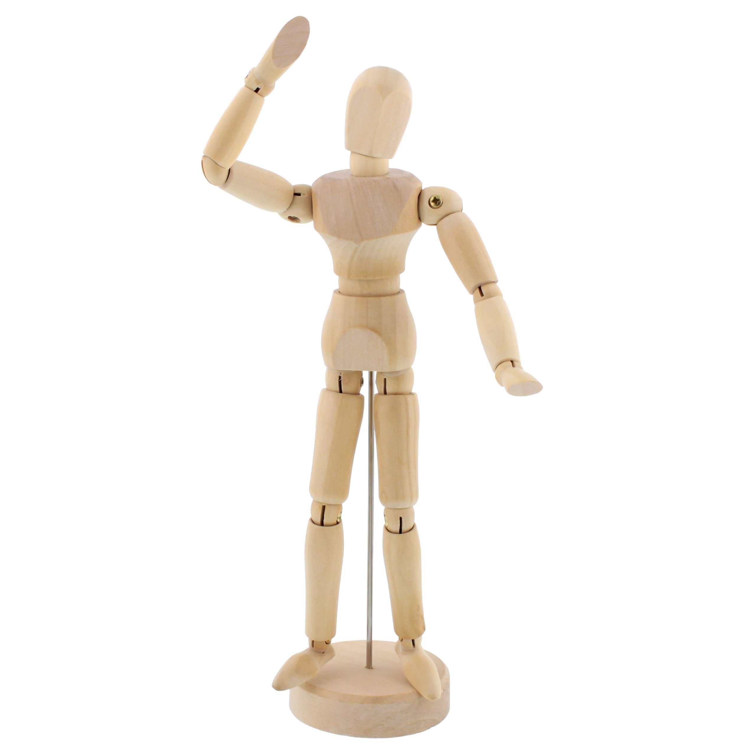 8 Wooden Male Manikin Posable Figure for Drawing - Articulated Mannequin with Base and Flexible Body for Drawing The Human Figure