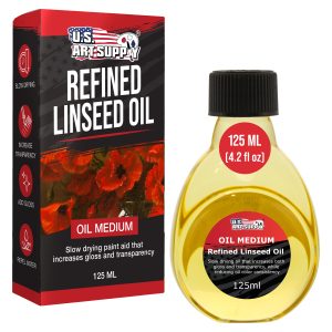 Refined Linseed Oil. 125ml (4.2 oz) Fluid Medium - Linseed Oil for Wood. Painting Mediums & Wood Finishing