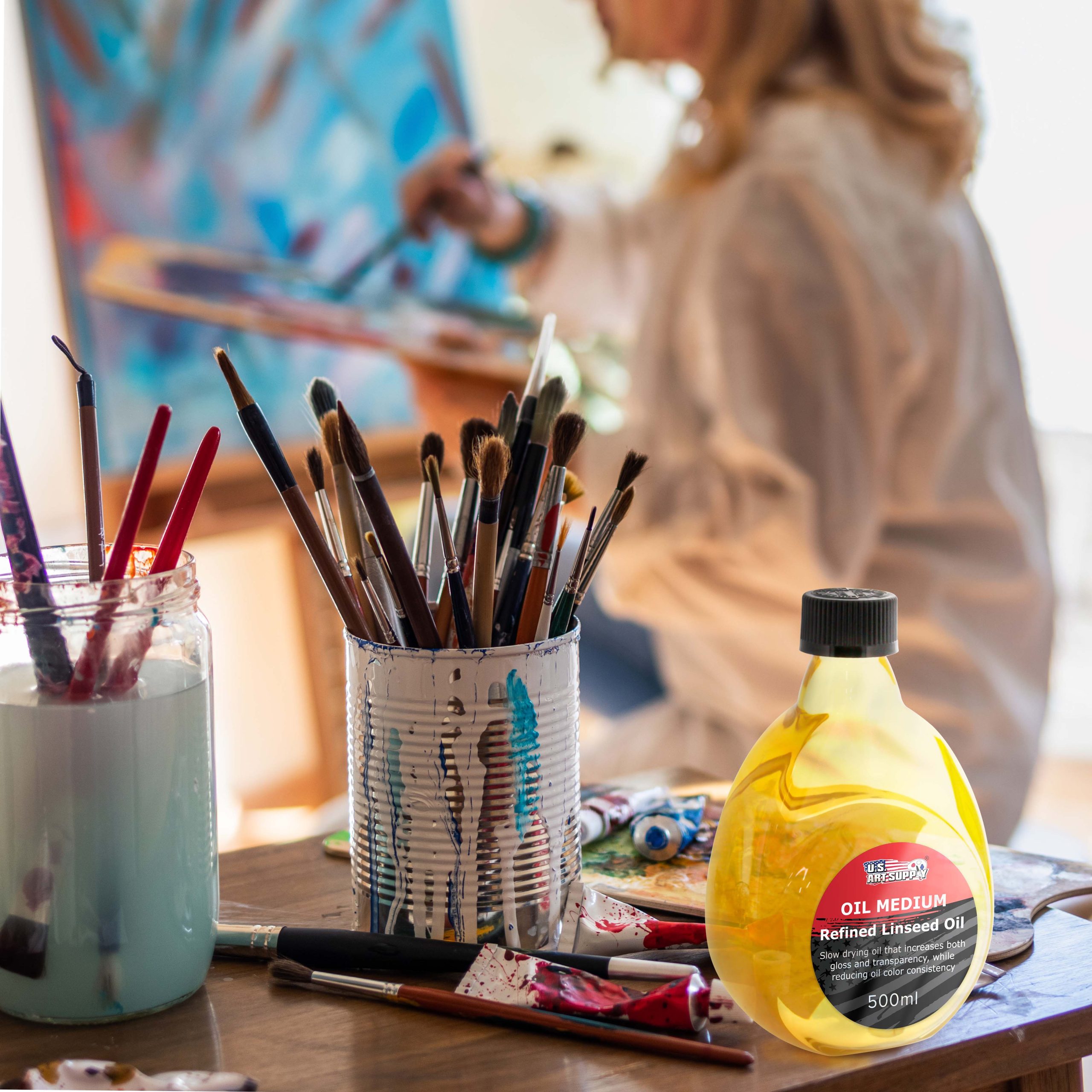 Refined Linseed Oil. 500ml (16.9 oz) Fluid Medium - Linseed Oil for Wood. Painting Mediums & Wood Finishing - Image 7