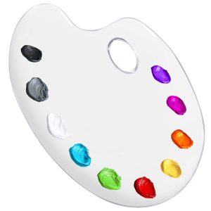 9 x 13.8 Clear Oval Acrylic Painting Palette - Artists Transparent Plastic Mixing Paint Palette Tray - Non-Stick Surface for Acrylic and Oil Paint