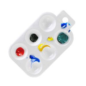 U.S. Art Supply 6-Well Plastic Rectangular Artist Painting Palette - Paint Color Mixing Tray - Kids. Students. Classroom Party. Acrylic Oil Watercolor