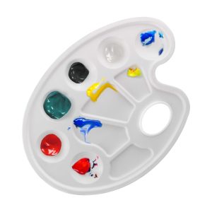 U.S. Art Supply 10-Well Plastic Artist Painting Palette - Paint Color Mixing Tray - Kids. Students. Fun Parties - Brush Mix Acrylic. Oil. Watercolor