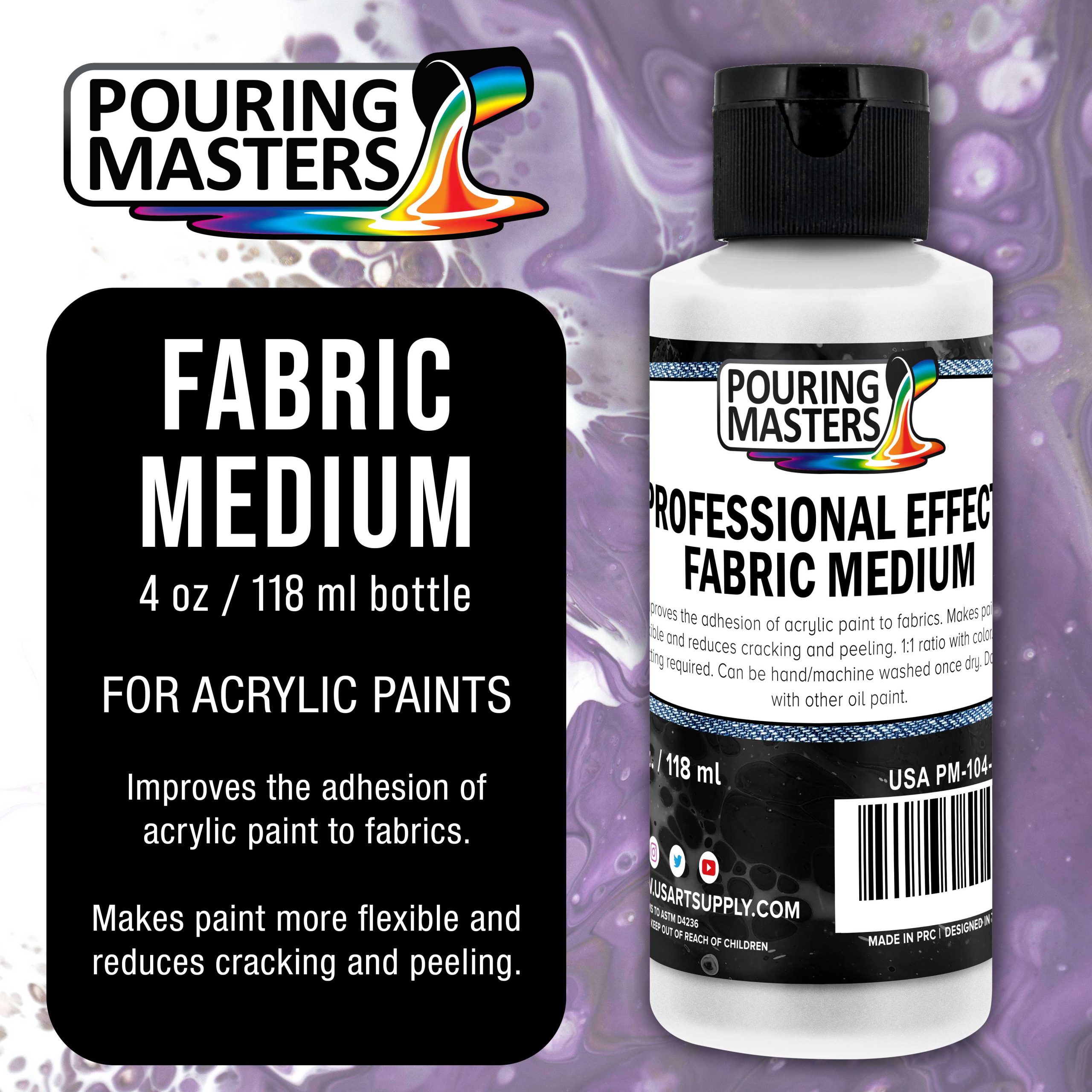 Professional Effects Fabric Medium 4oz. Extender. Improves Paint Adhesion to Textiles - Fabric Medium for Acrylic Paint on Textile Increases Flexibility and Transparency - Image 2