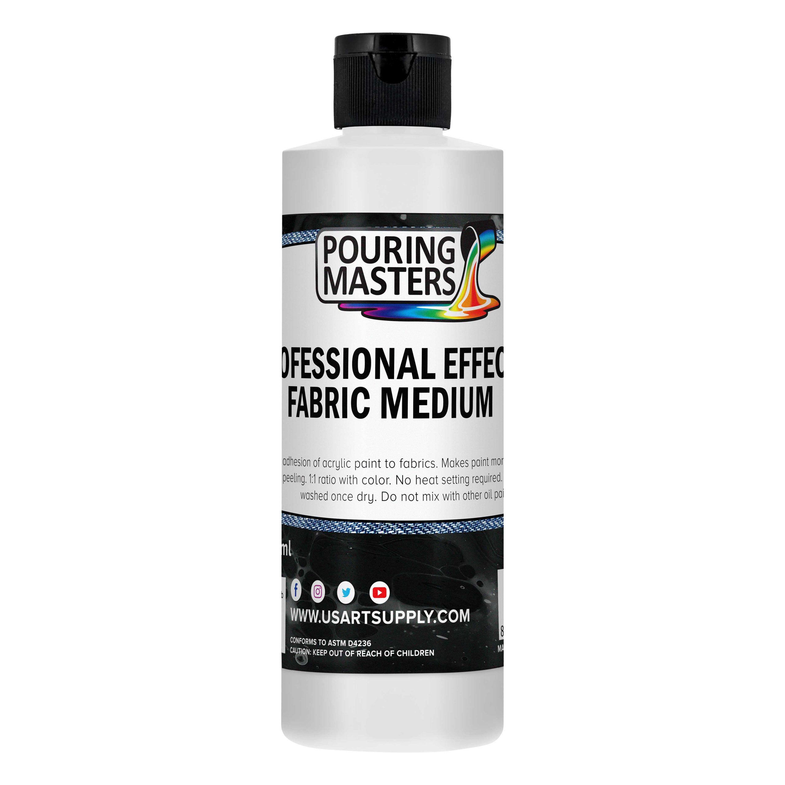 Professional Effects Fabric Medium 8oz. Extender. Improves Paint Adhesion to Textiles - Fabric Medium for Acrylic Paint on Textile Increases Flexibility and Transparency