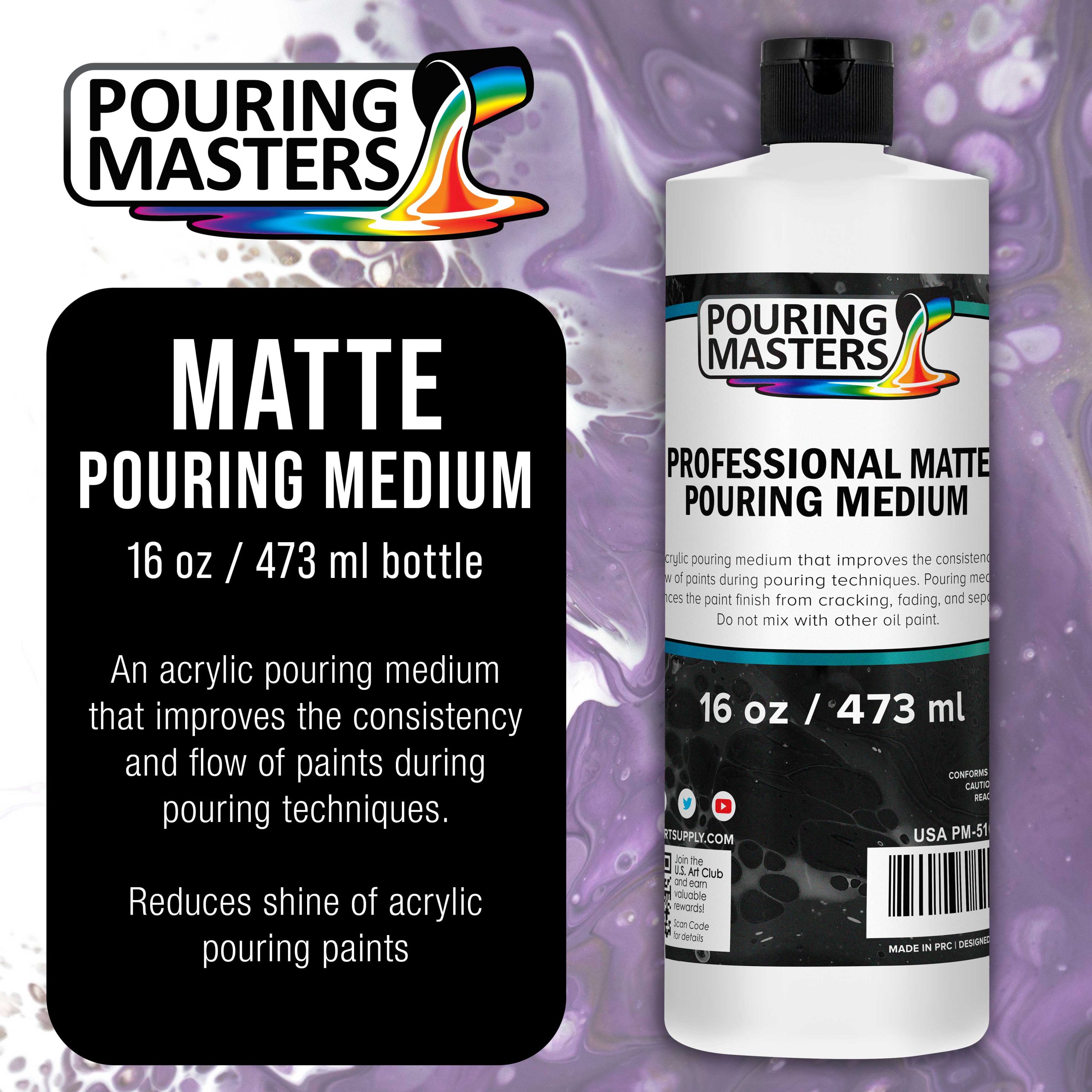 16oz (Pint) Pouring Paint Matte Medium - Professional Acrylic Medium for Improving Paint Flow & Cell Effects Creator. Viscosity Adjuster - Image 2