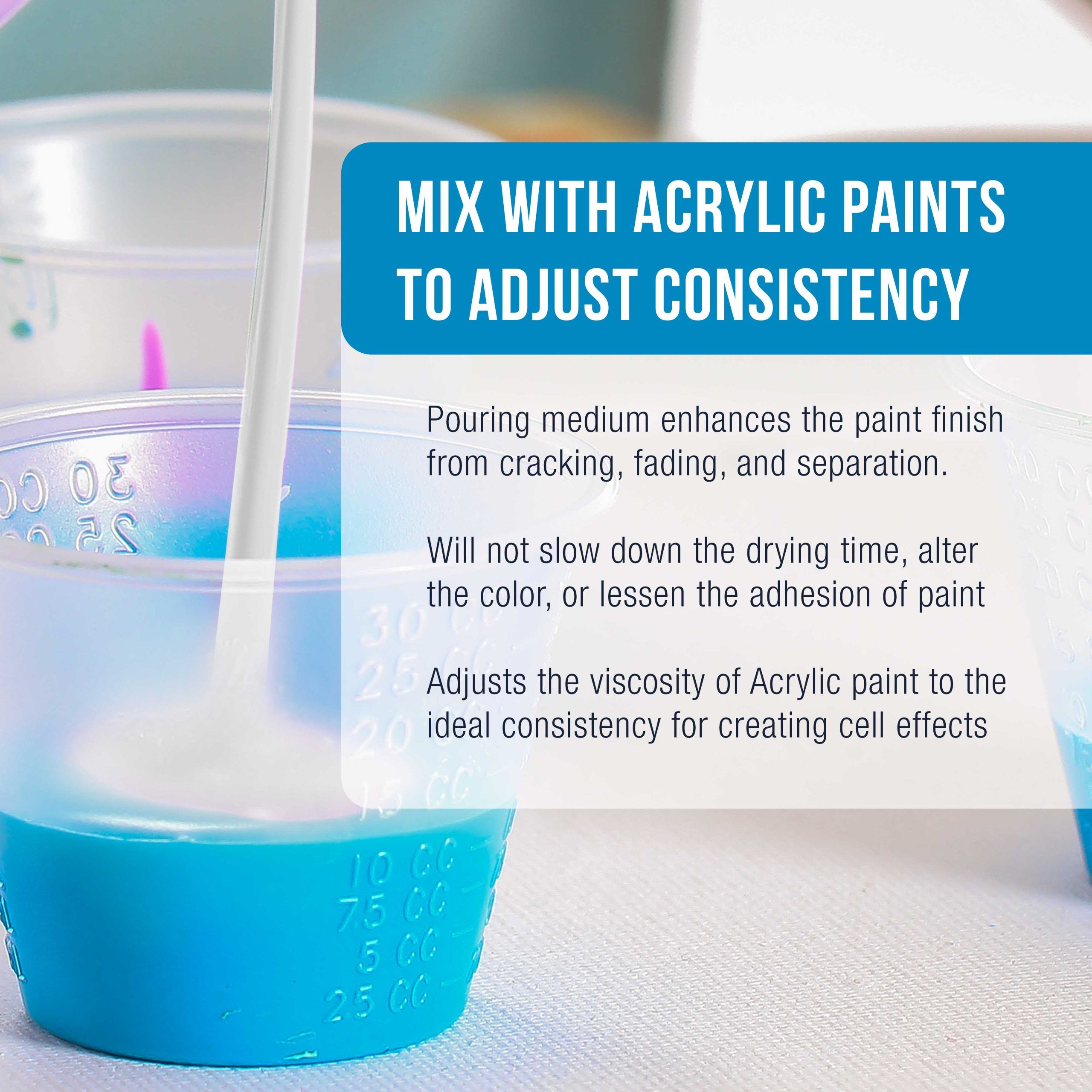16oz (Pint) Pouring Paint Matte Medium - Professional Acrylic Medium for Improving Paint Flow & Cell Effects Creator. Viscosity Adjuster - Image 3
