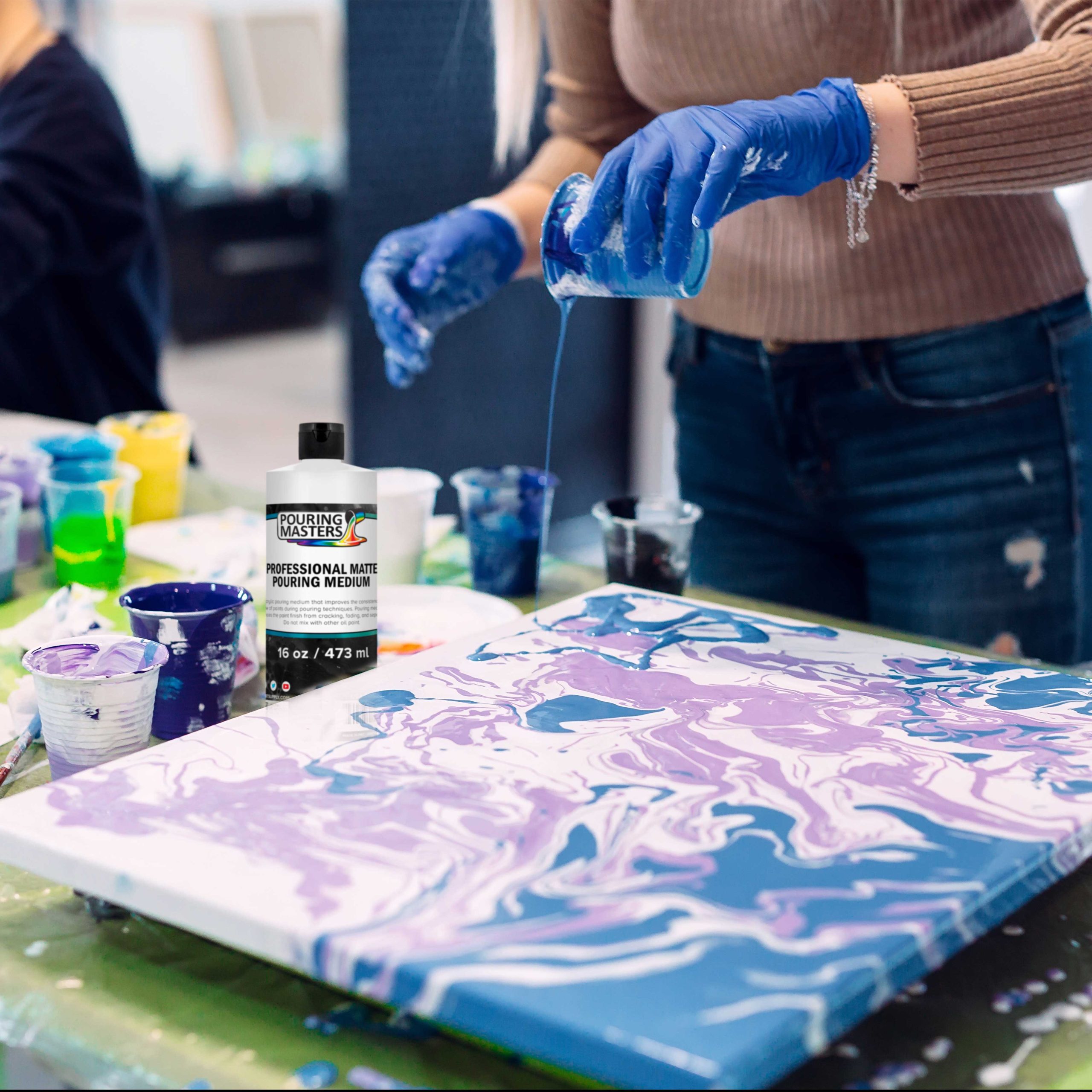 16oz (Pint) Pouring Paint Matte Medium - Professional Acrylic Medium for Improving Paint Flow & Cell Effects Creator. Viscosity Adjuster - Image 7
